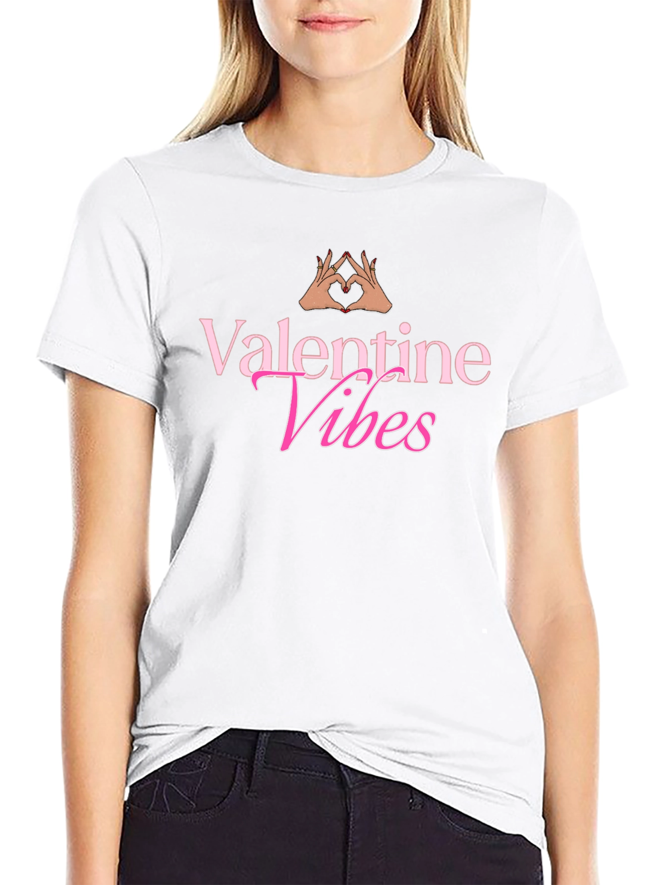 Valentine Vibes Graphic Tee - Black