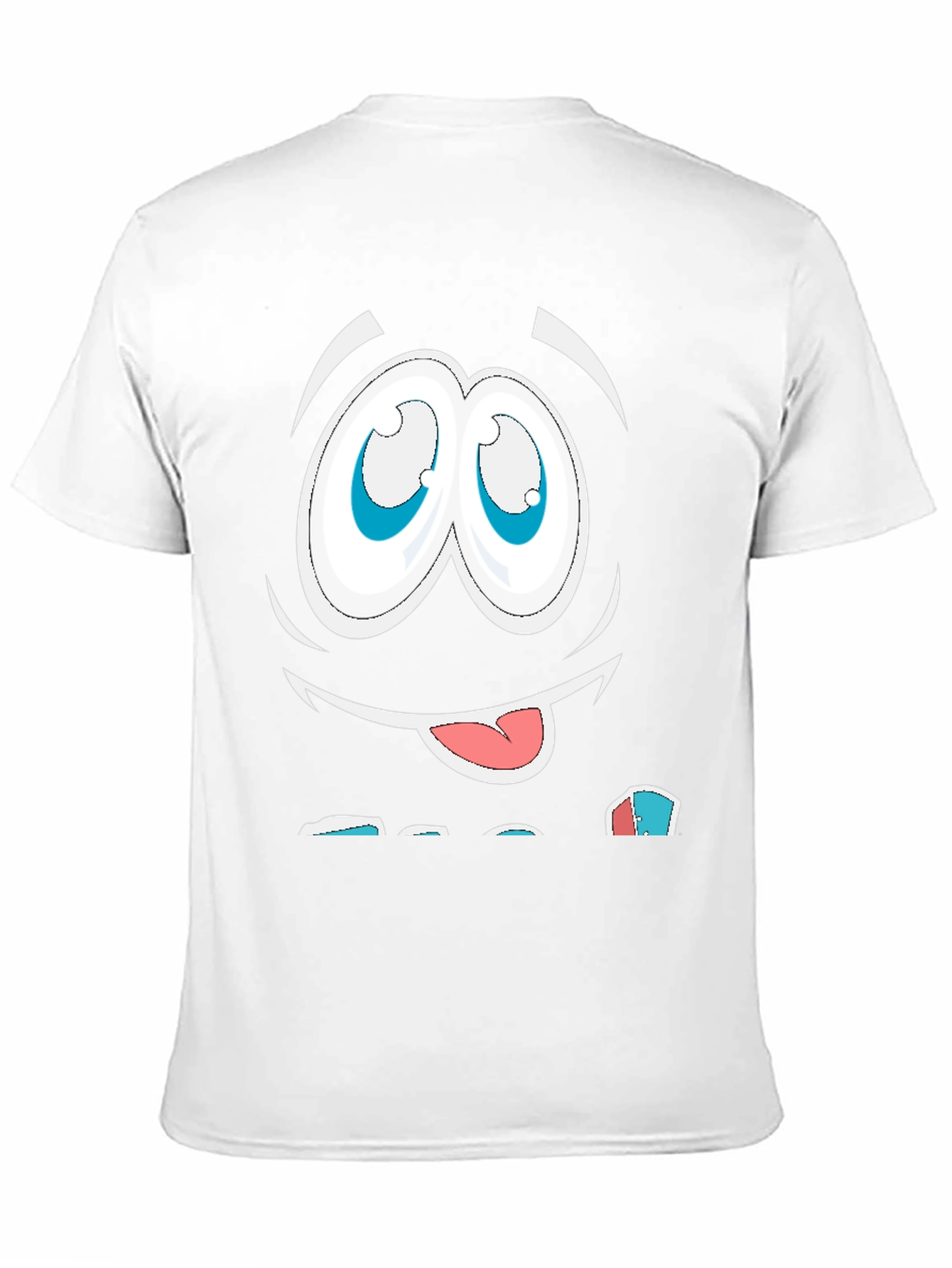 Funny Cartoon Face Graphic Black T-Shirt