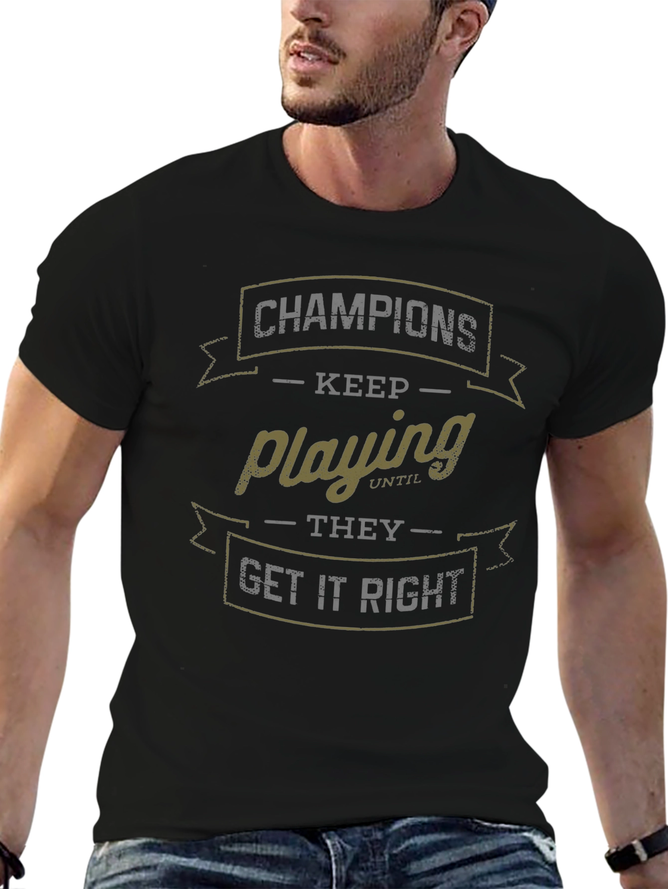 Champions Keep Playing T-Shirt - Motivational Graphic Tee
