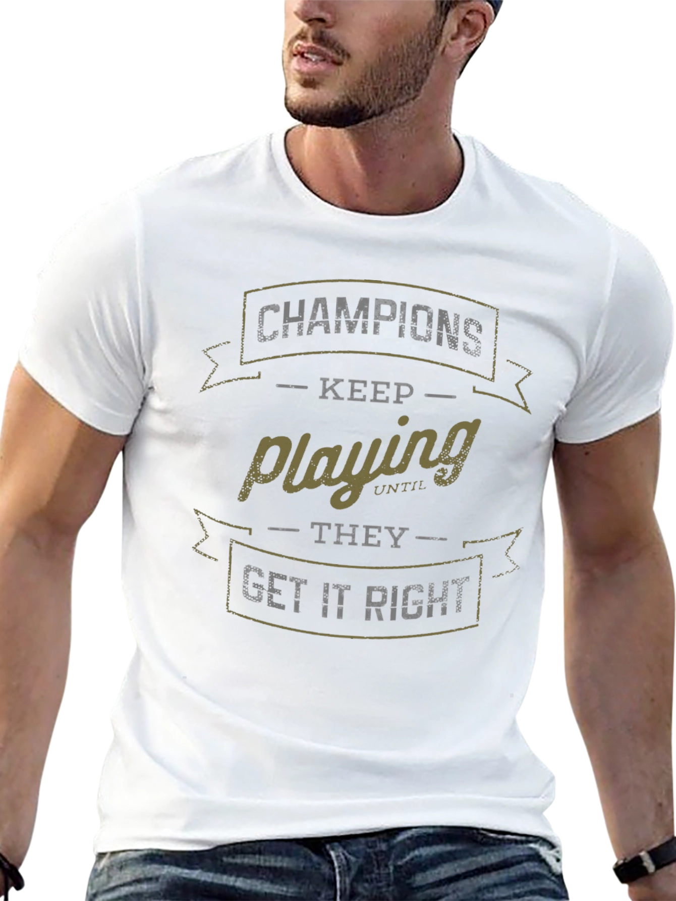 Champions Keep Playing T-Shirt - Motivational Graphic Tee