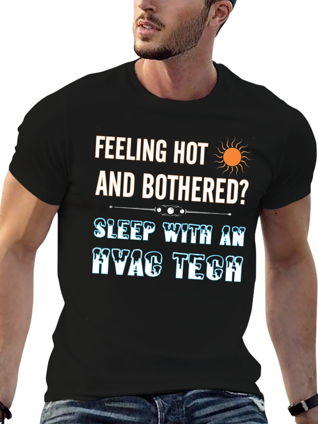 Feeling Hot HVAC Tech Black T-Shirt