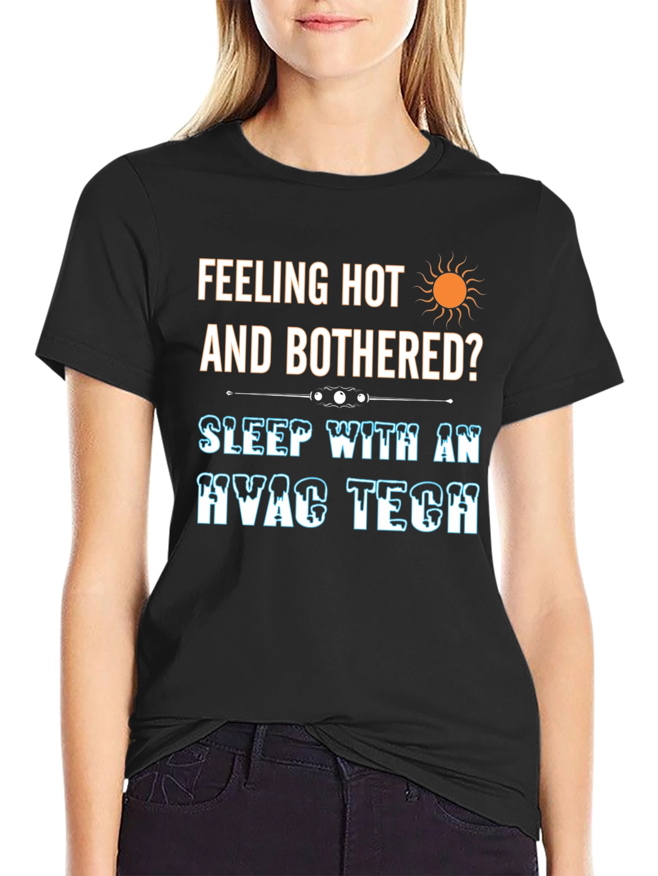Feeling Hot HVAC Tech Black T-Shirt