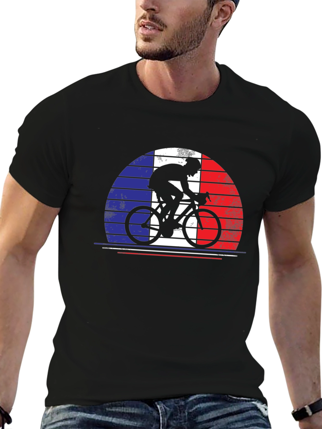 French Cyclist T-Shirt - France Bike Flag