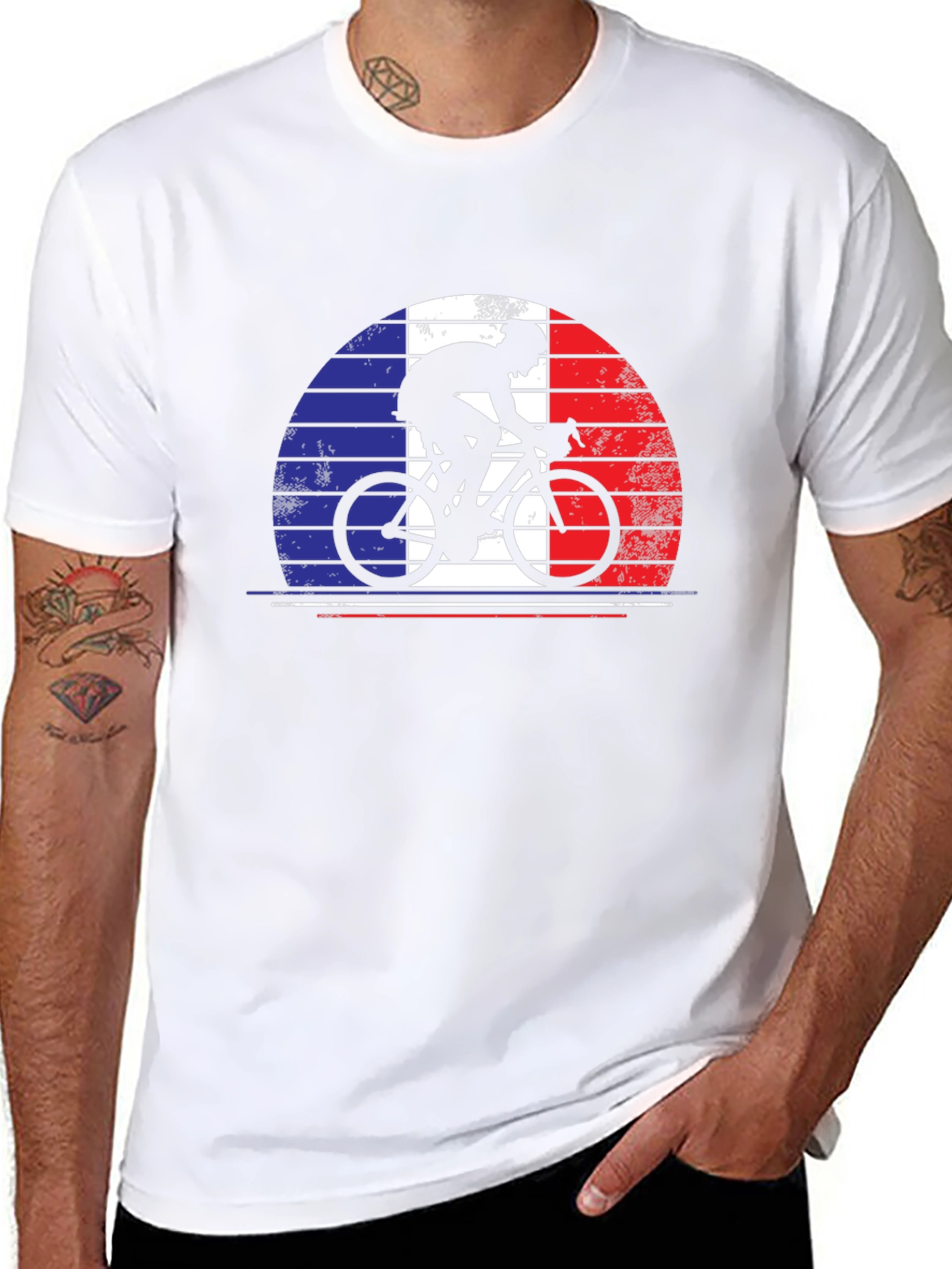 French Cyclist T-Shirt - France Bike Flag