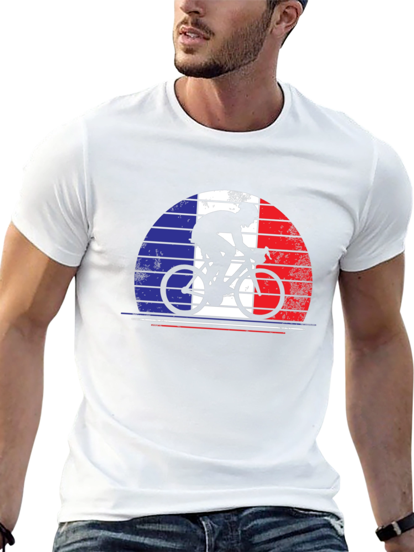 French Cyclist T-Shirt - France Bike Flag