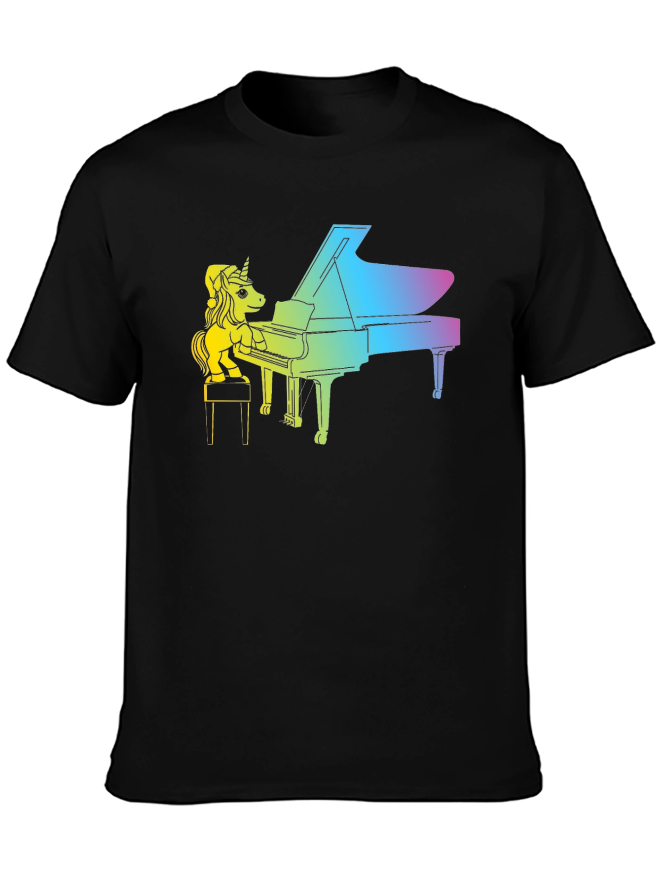 Unicorn Piano T-Shirt - Rainbow Grand