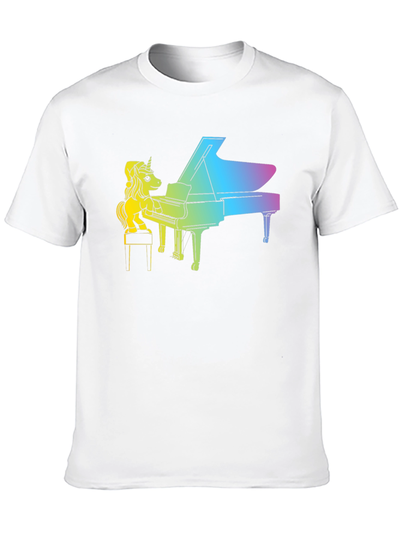 Unicorn Piano T-Shirt - Rainbow Grand