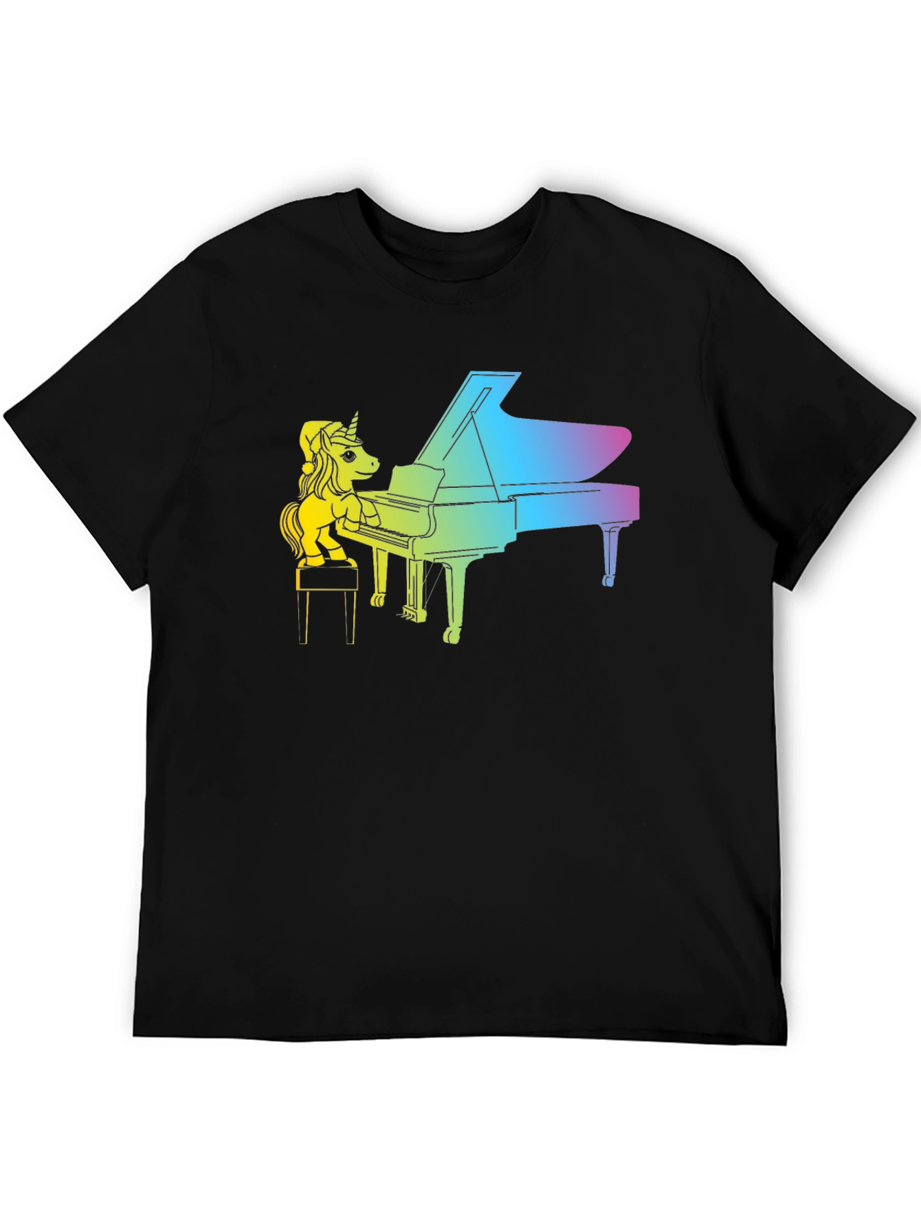 Unicorn Piano T-Shirt - Rainbow Grand