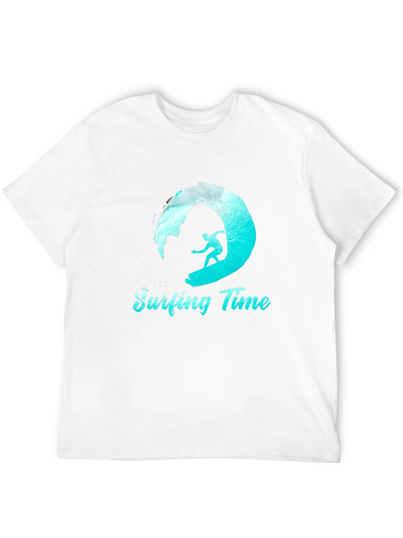 Surfing Time Tee: Black Cotton Surfer T-Shirt