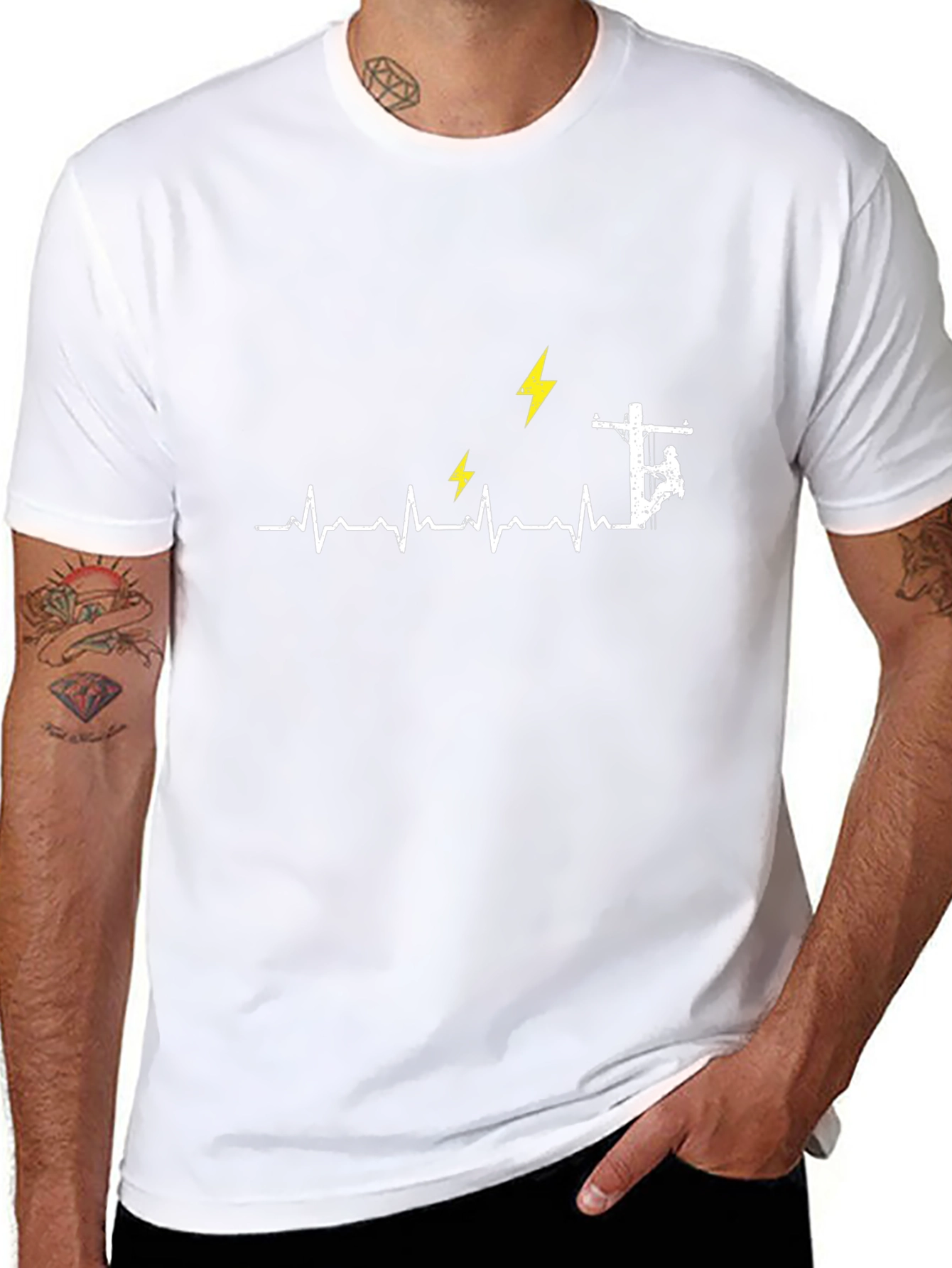 Electrician Heartbeat Graphic Tee
