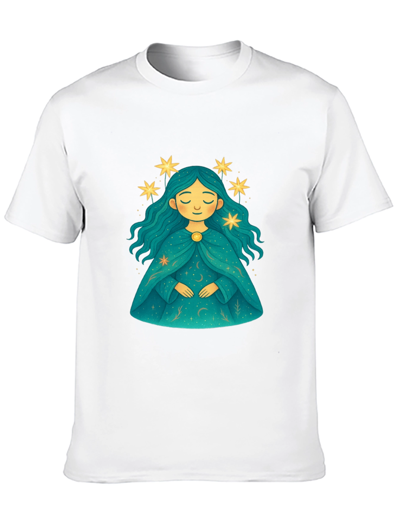 Celestial Star Maiden Black T-Shirt