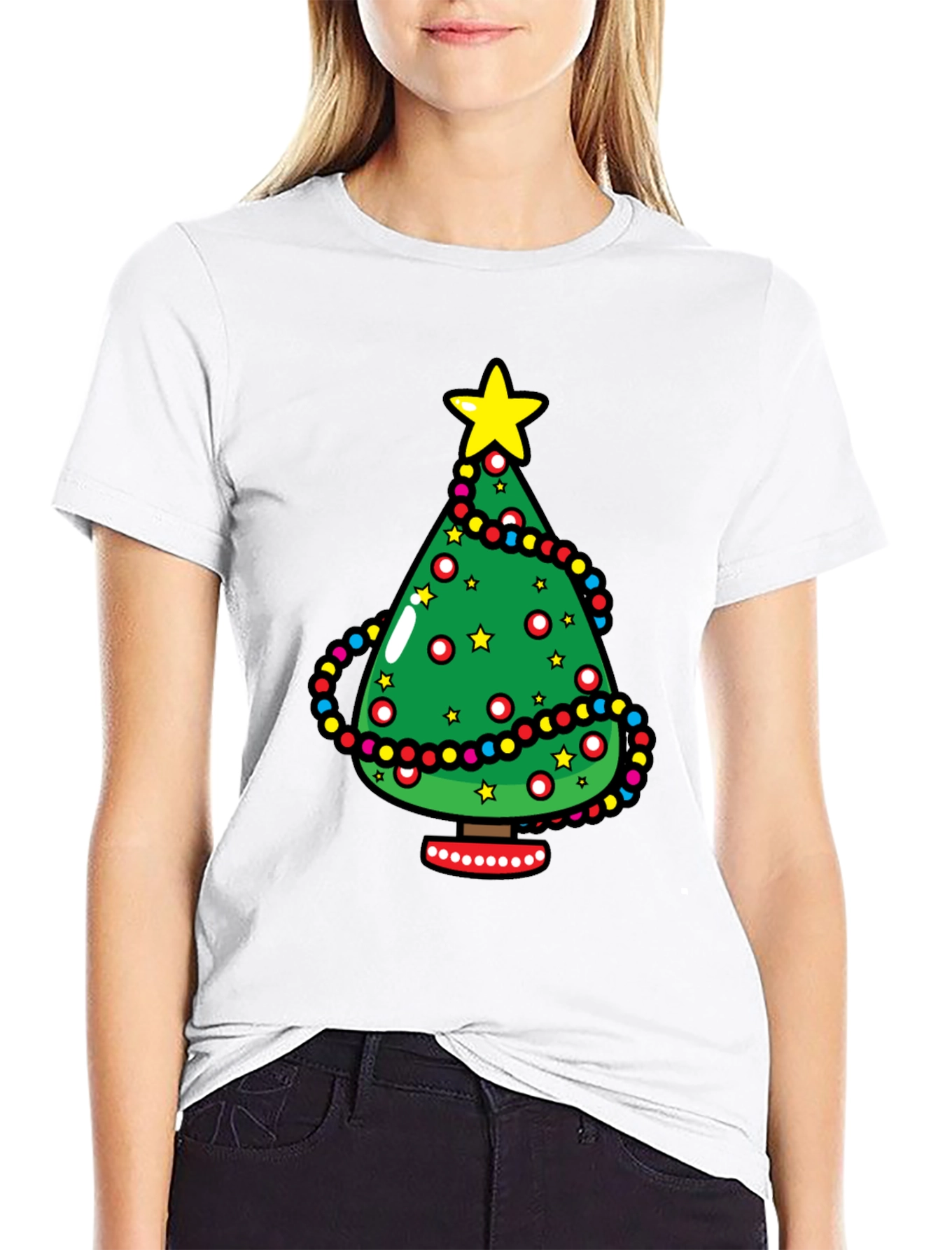Festive Christmas Tree Graphic Tee - Holiday Style