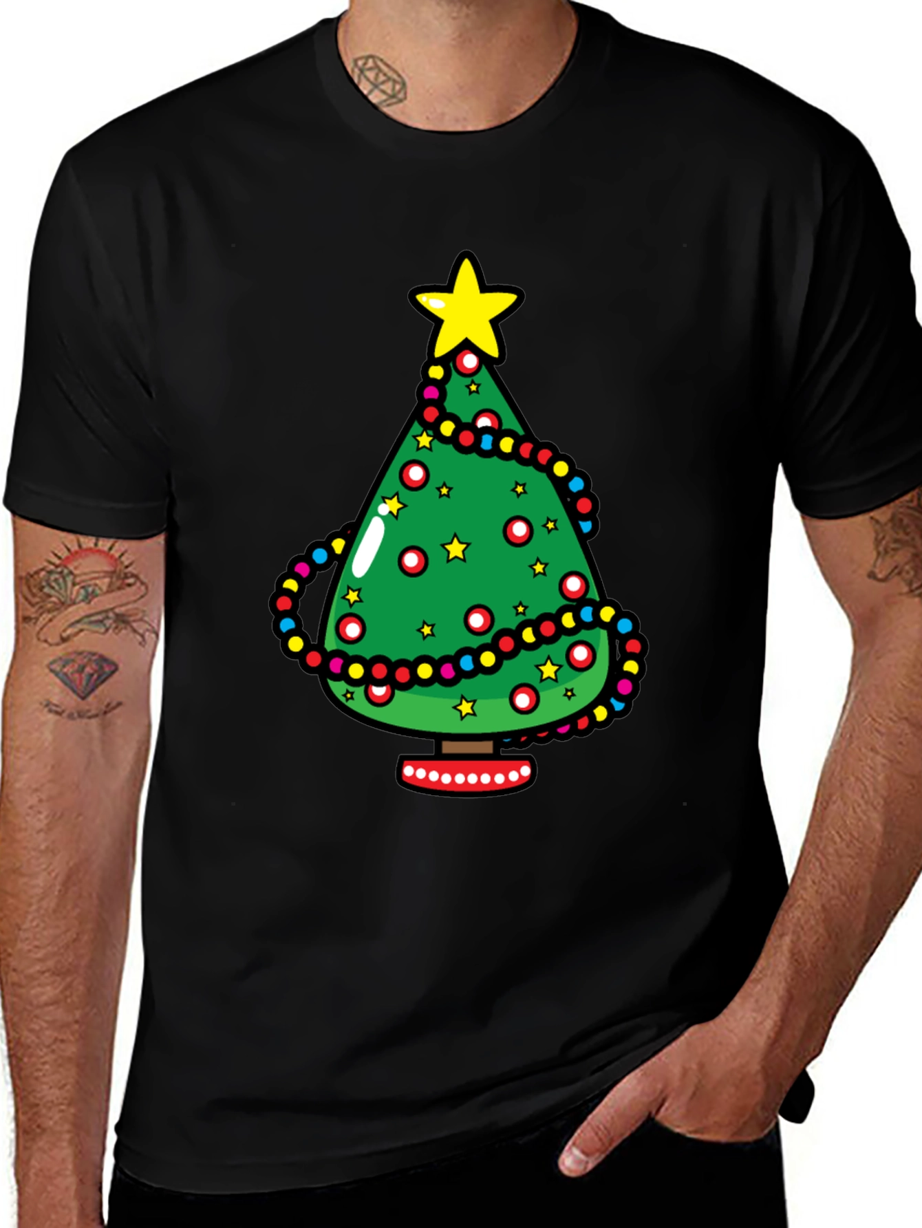 Festive Christmas Tree Graphic Tee - Holiday Style