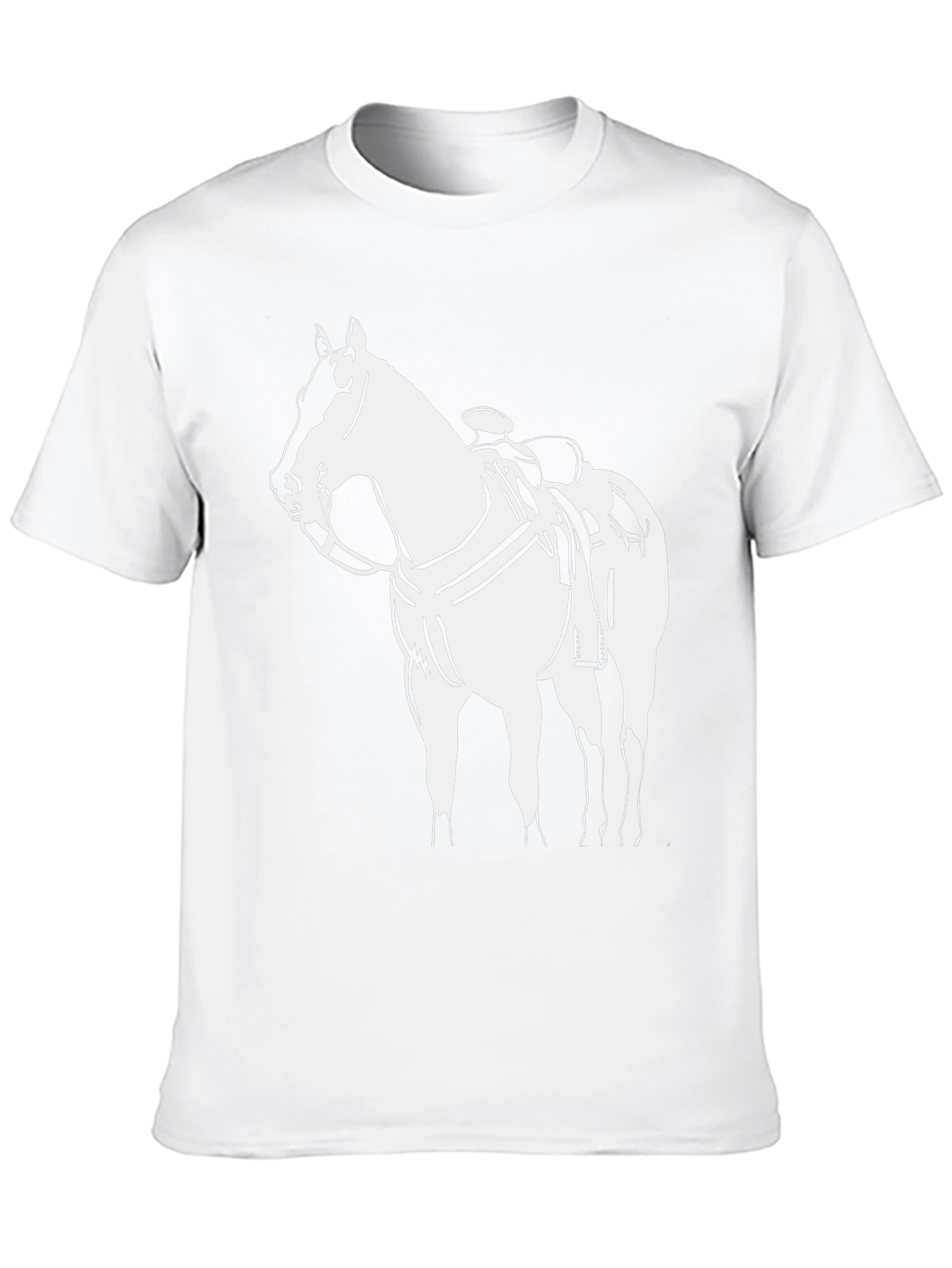 Horse Graphic Tee - Black Cotton T-Shirt