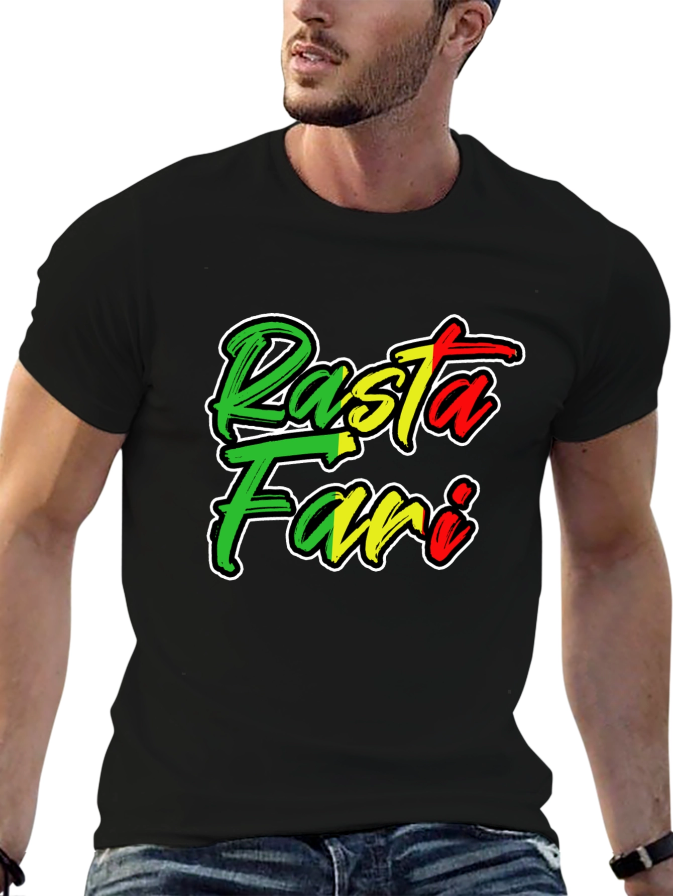 Rasta Fari Black Graphic Tee - Reggae Style