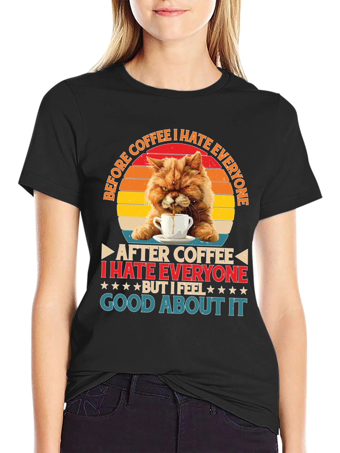 Coffee Hater Cat T-Shirt