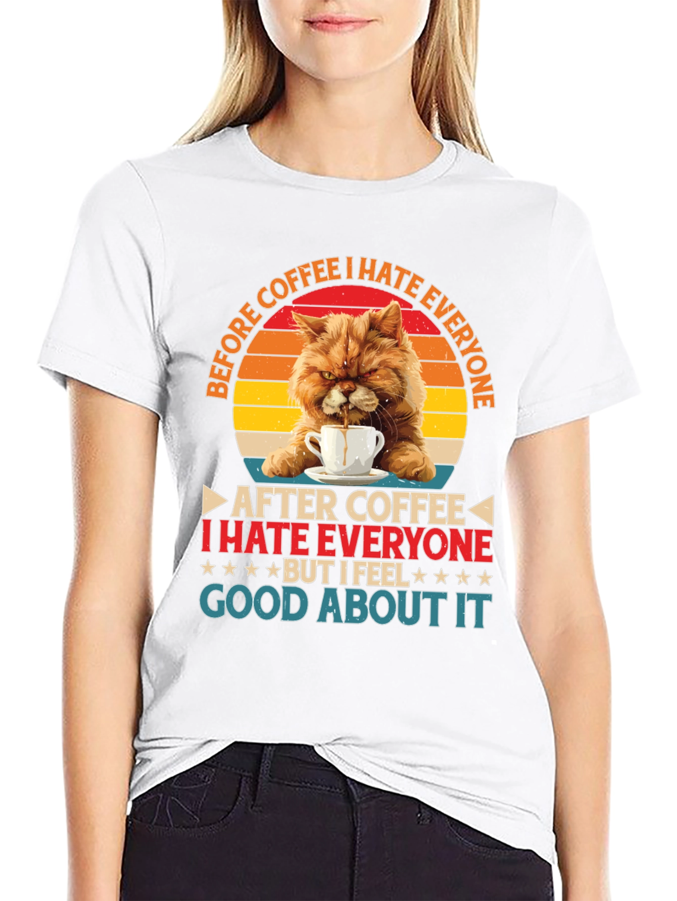 Coffee Hater Cat T-Shirt