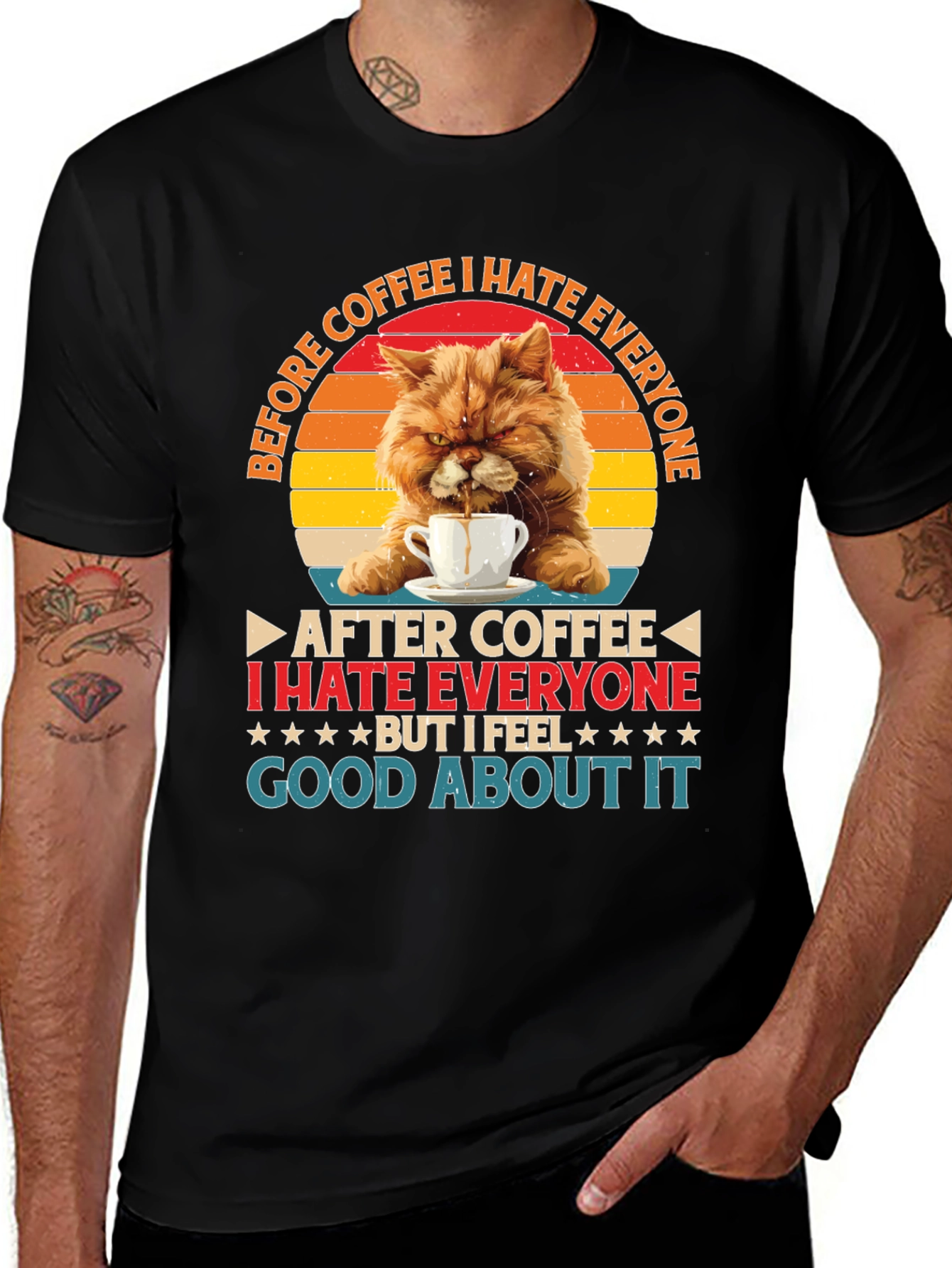 Coffee Hater Cat T-Shirt