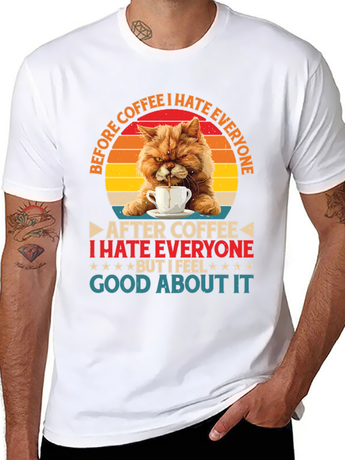 Coffee Hater Cat T-Shirt