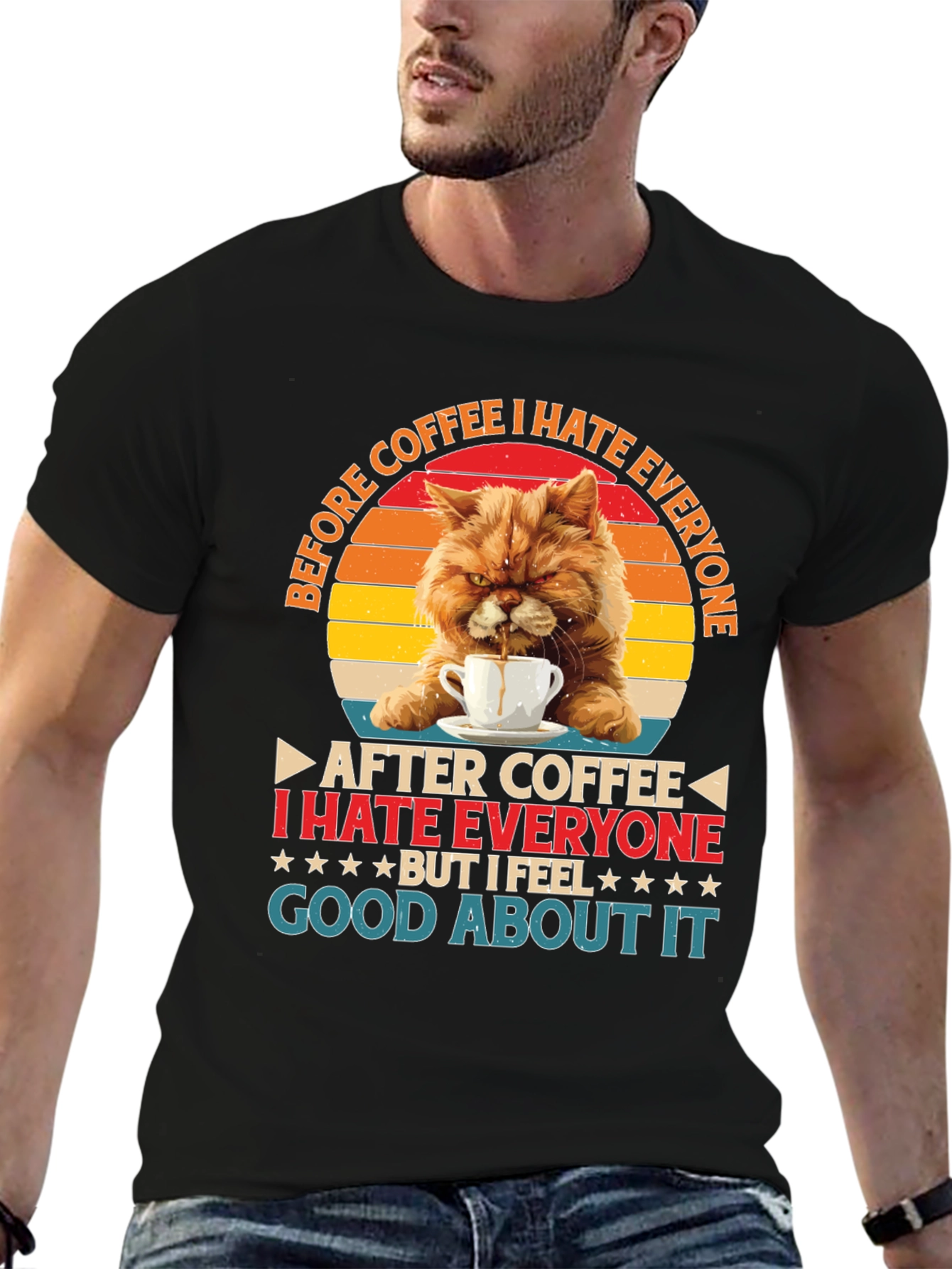 Coffee Hater Cat T-Shirt