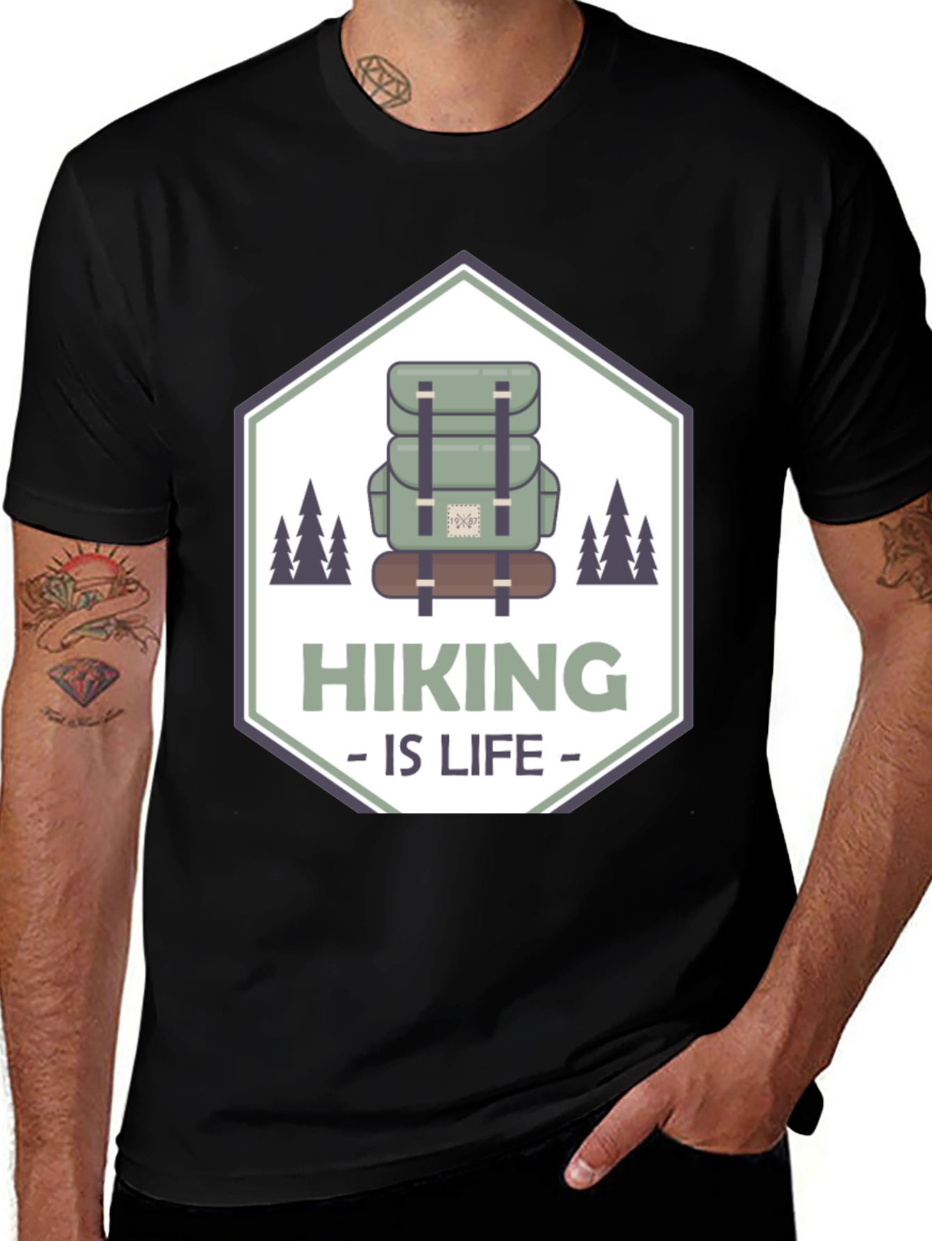 Hiking is Life Black T-Shirt