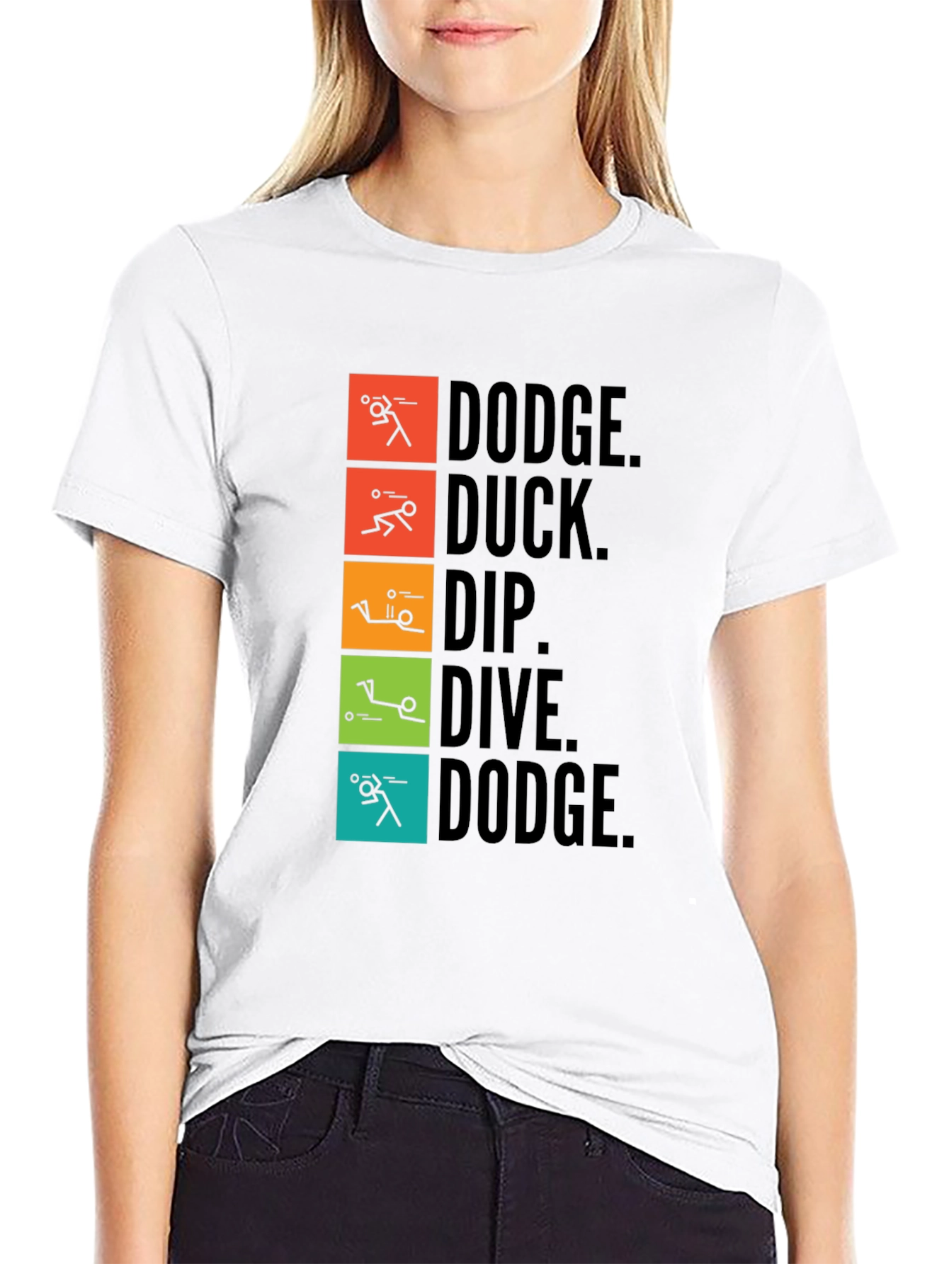 Dodgeball Inspired T-Shirt - Dodge Duck Dip Dive Dodge