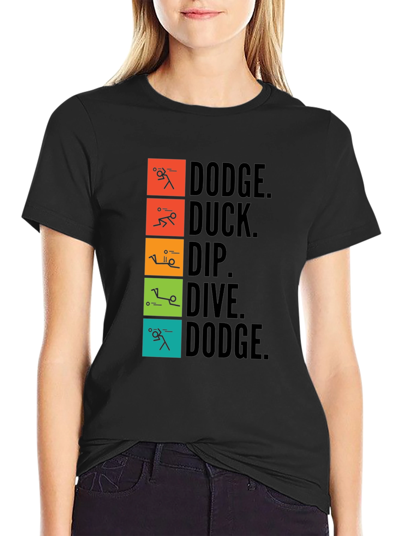 Dodgeball Inspired T-Shirt - Dodge Duck Dip Dive Dodge