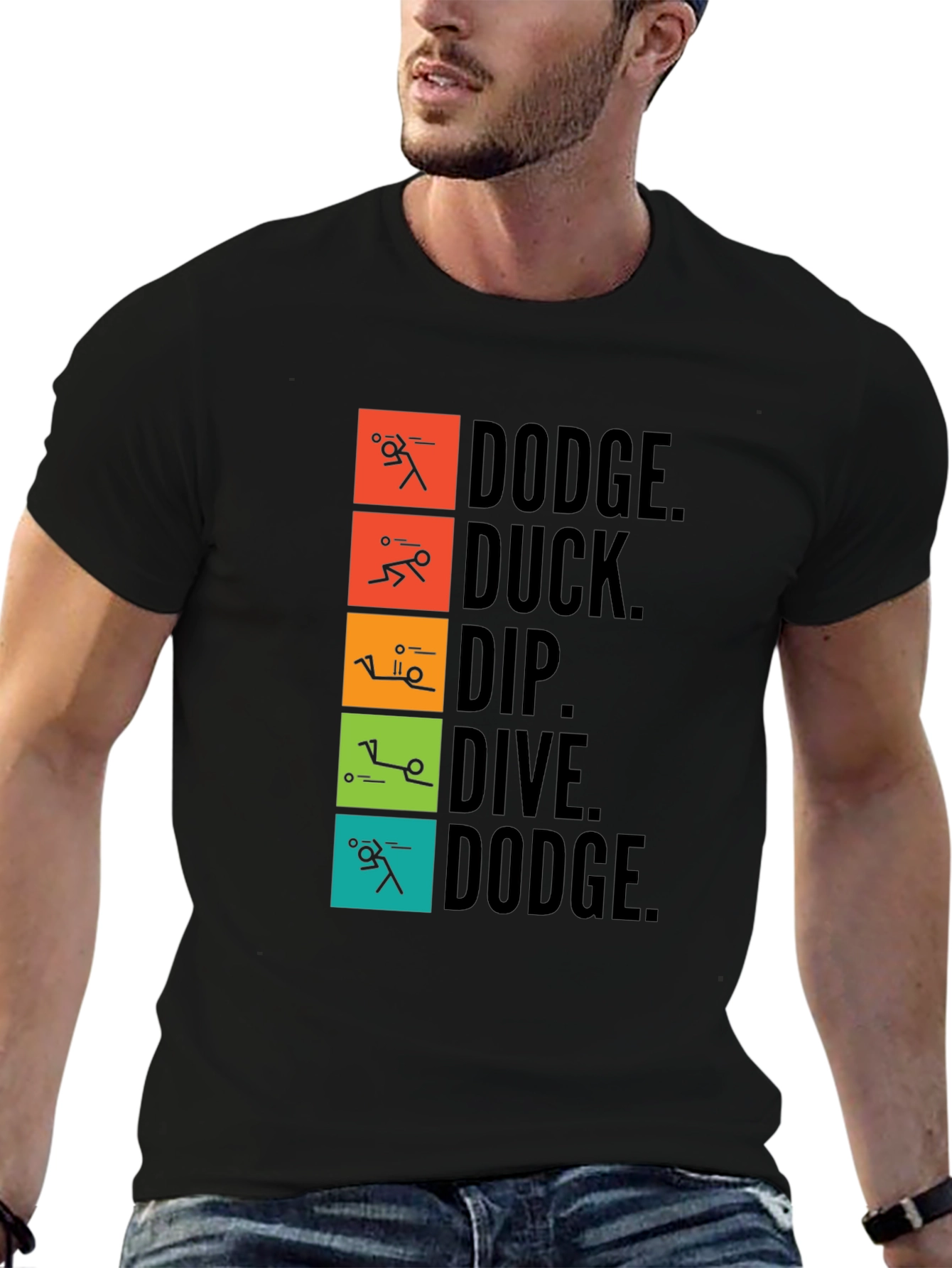 Dodgeball Inspired T-Shirt - Dodge Duck Dip Dive Dodge