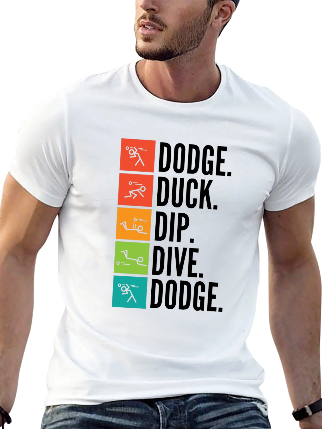 Dodgeball Inspired T-Shirt - Dodge Duck Dip Dive Dodge