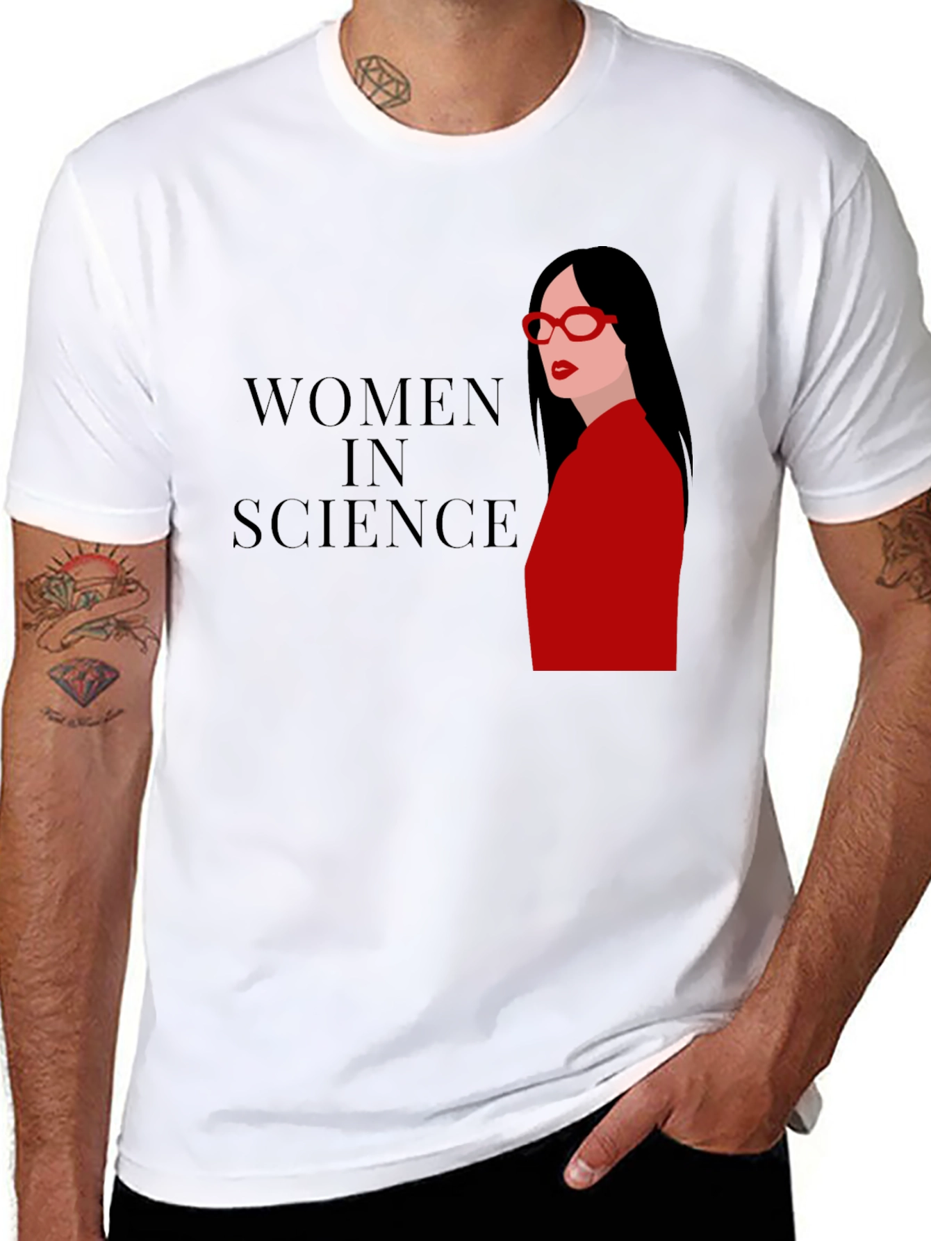 Women in Science Graphic Tee - Black Cotton T-Shirt
