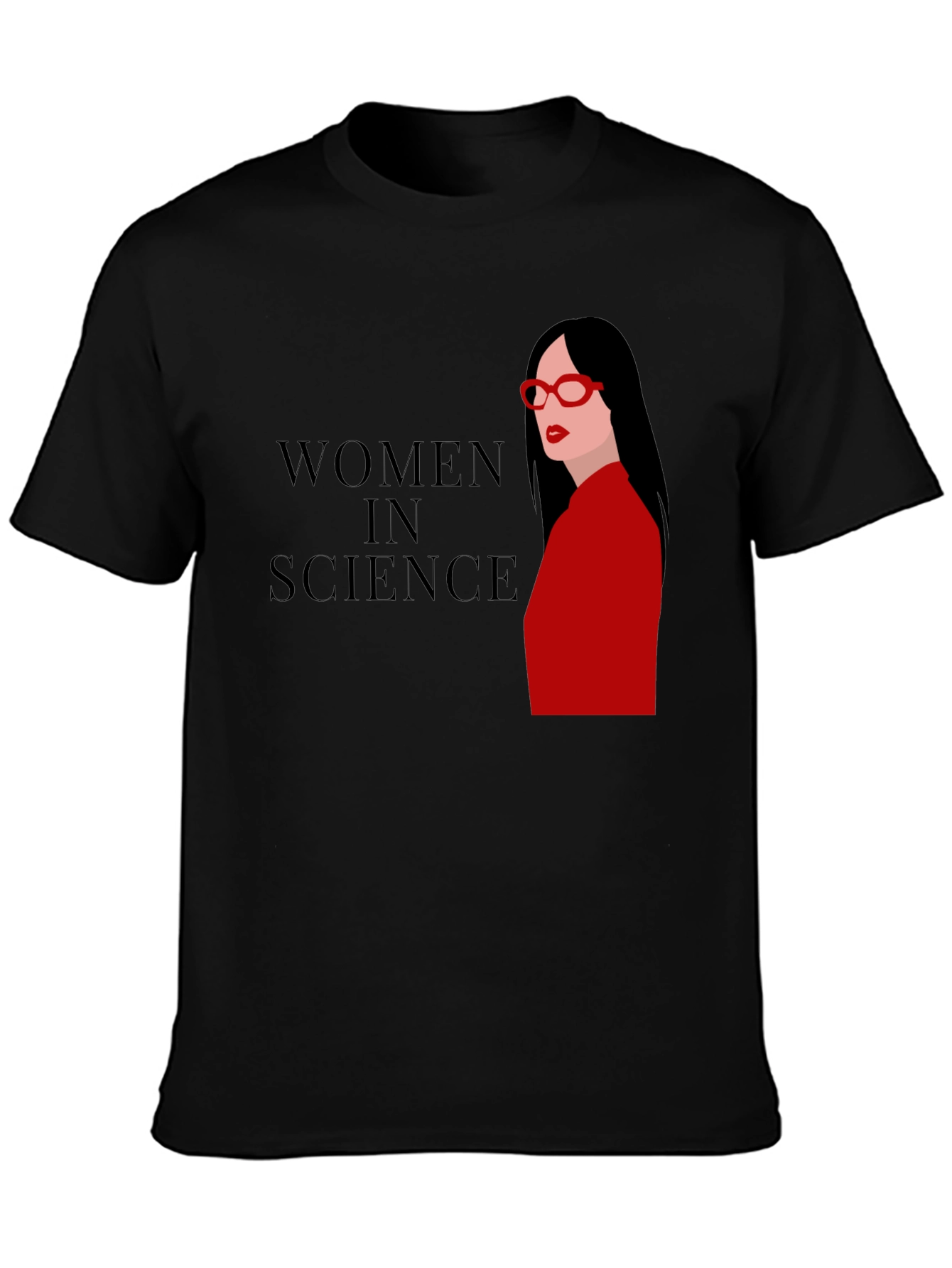 Women in Science Graphic Tee - Black Cotton T-Shirt