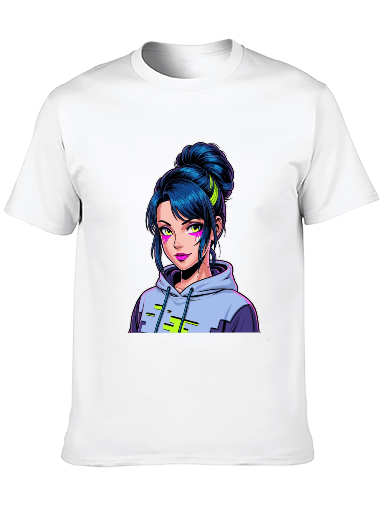 Anime Girl Graphic Tee - Cool Black T-Shirt