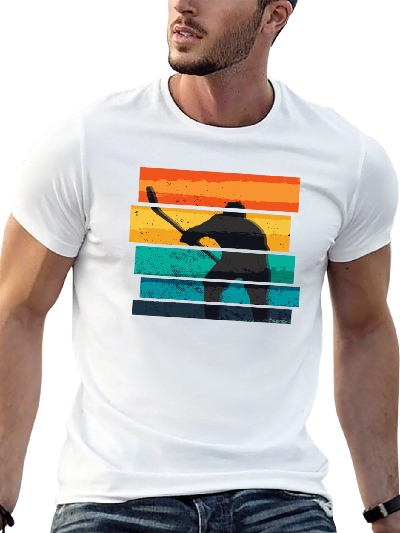 Retro Hockey Player Graphic Tee