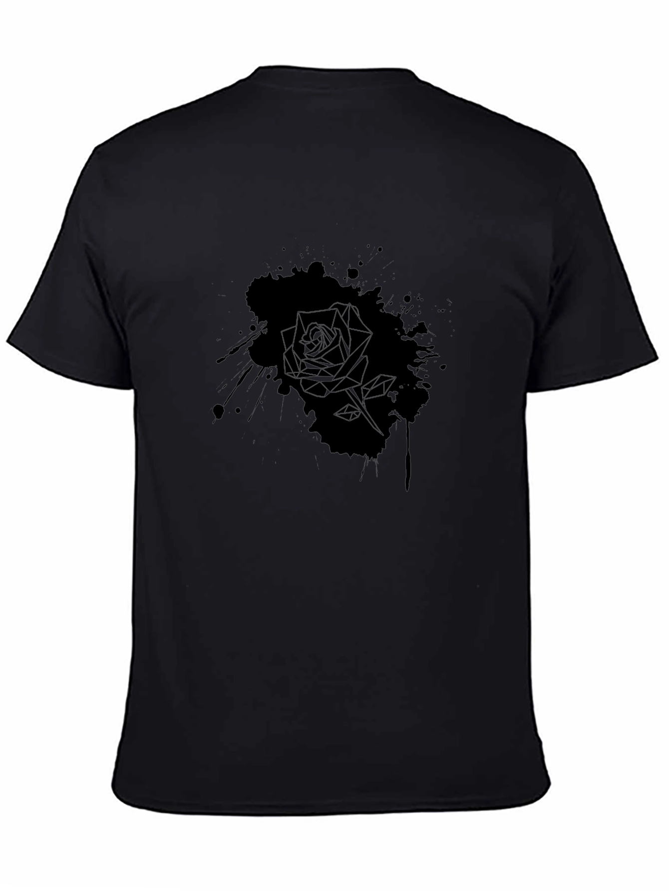 Mens Black Rose Graphic Tee - Stylish Casual Wear