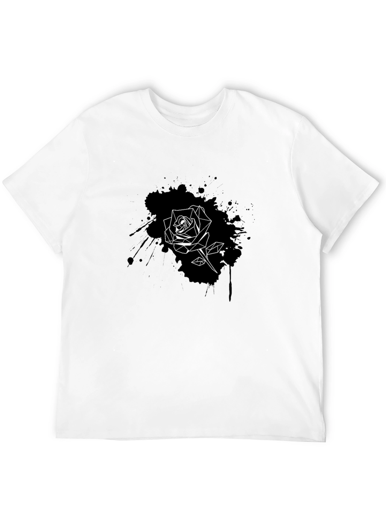 Mens Black Rose Graphic Tee - Stylish Casual Wear