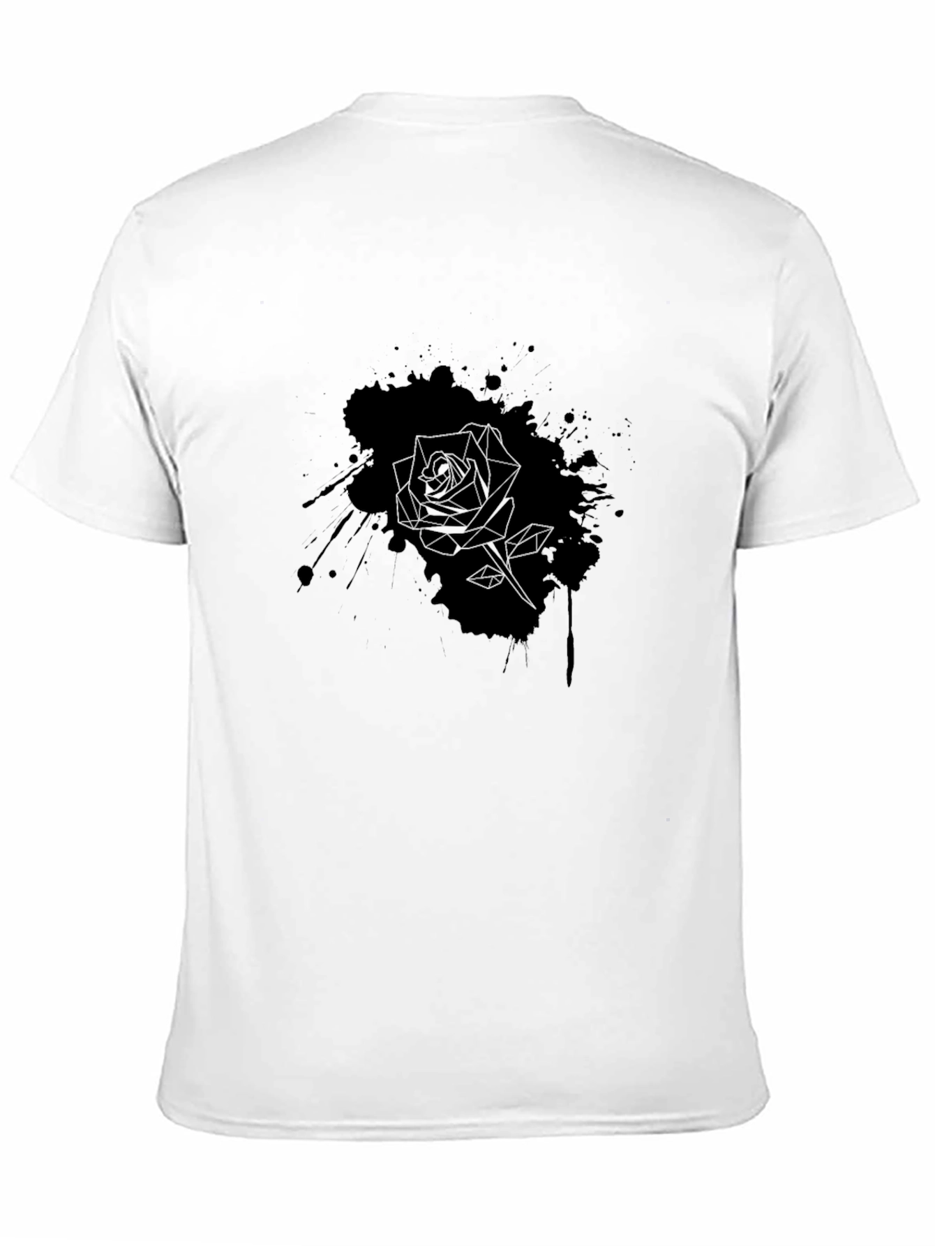 Mens Black Rose Graphic Tee - Stylish Casual Wear