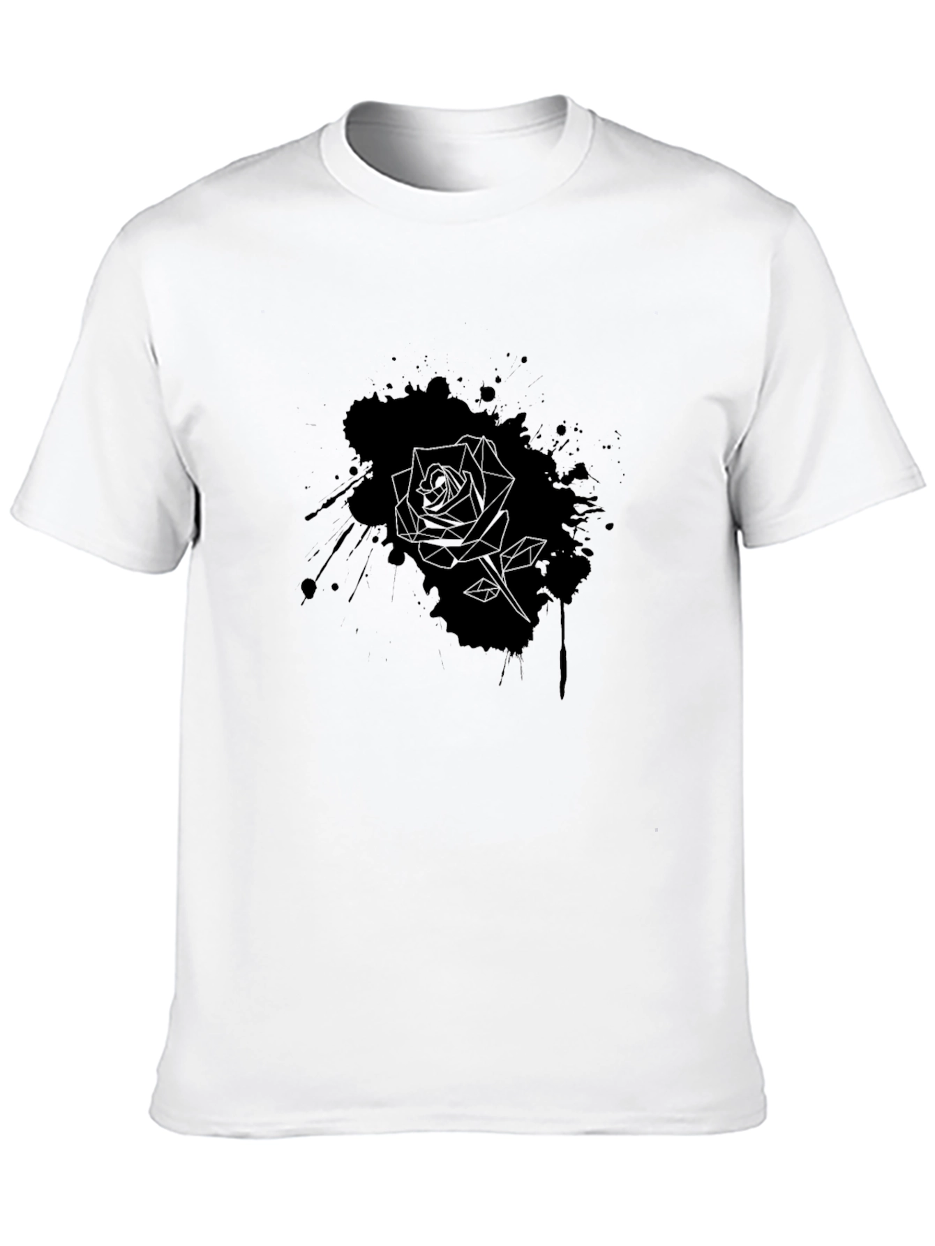 Mens Black Rose Graphic Tee - Stylish Casual Wear