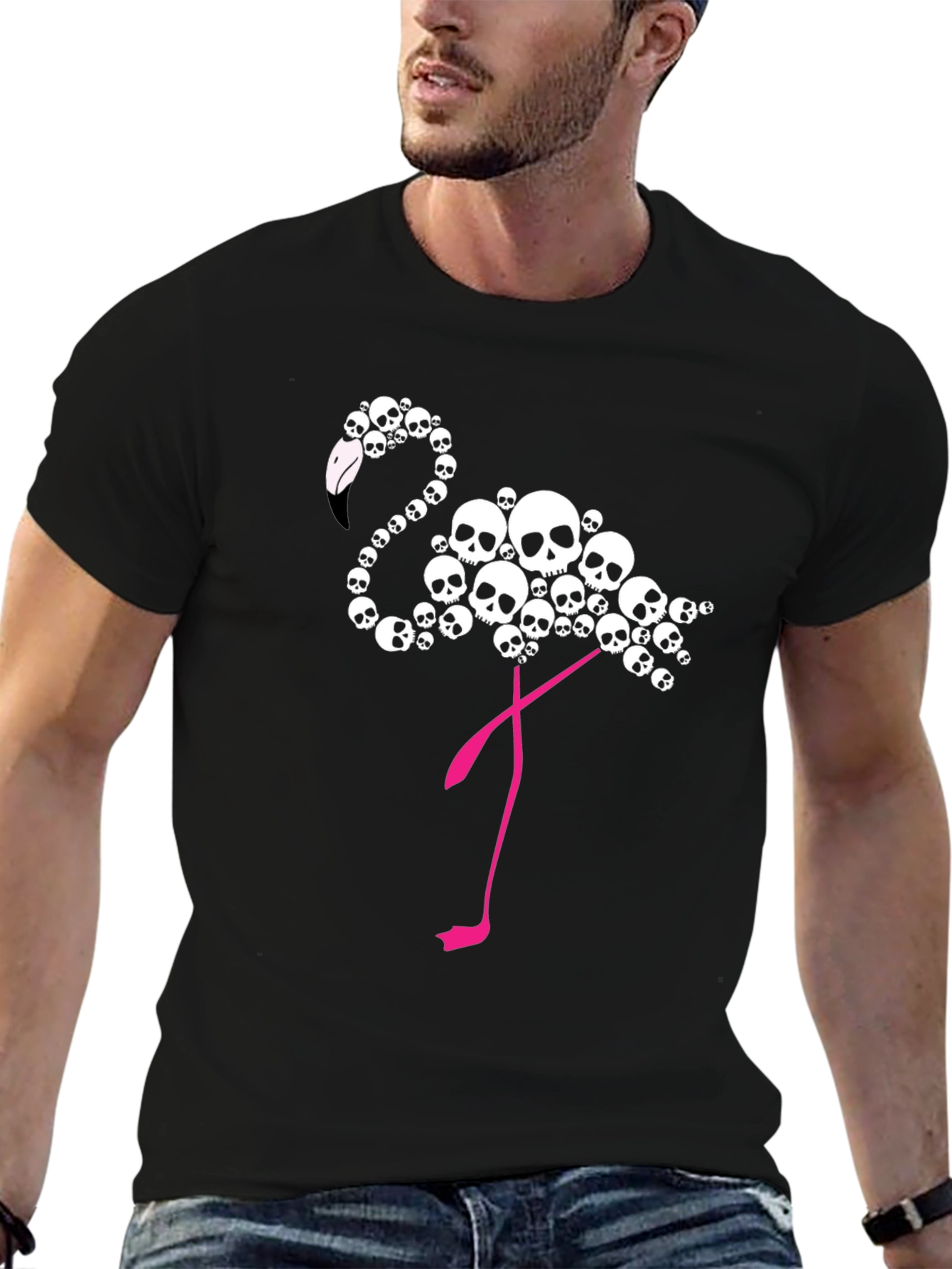 Skull Flamingo Graphic T-Shirt