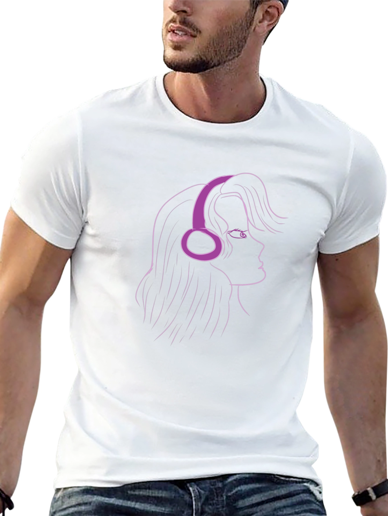 Cool Line Art Music Lover T-Shirt