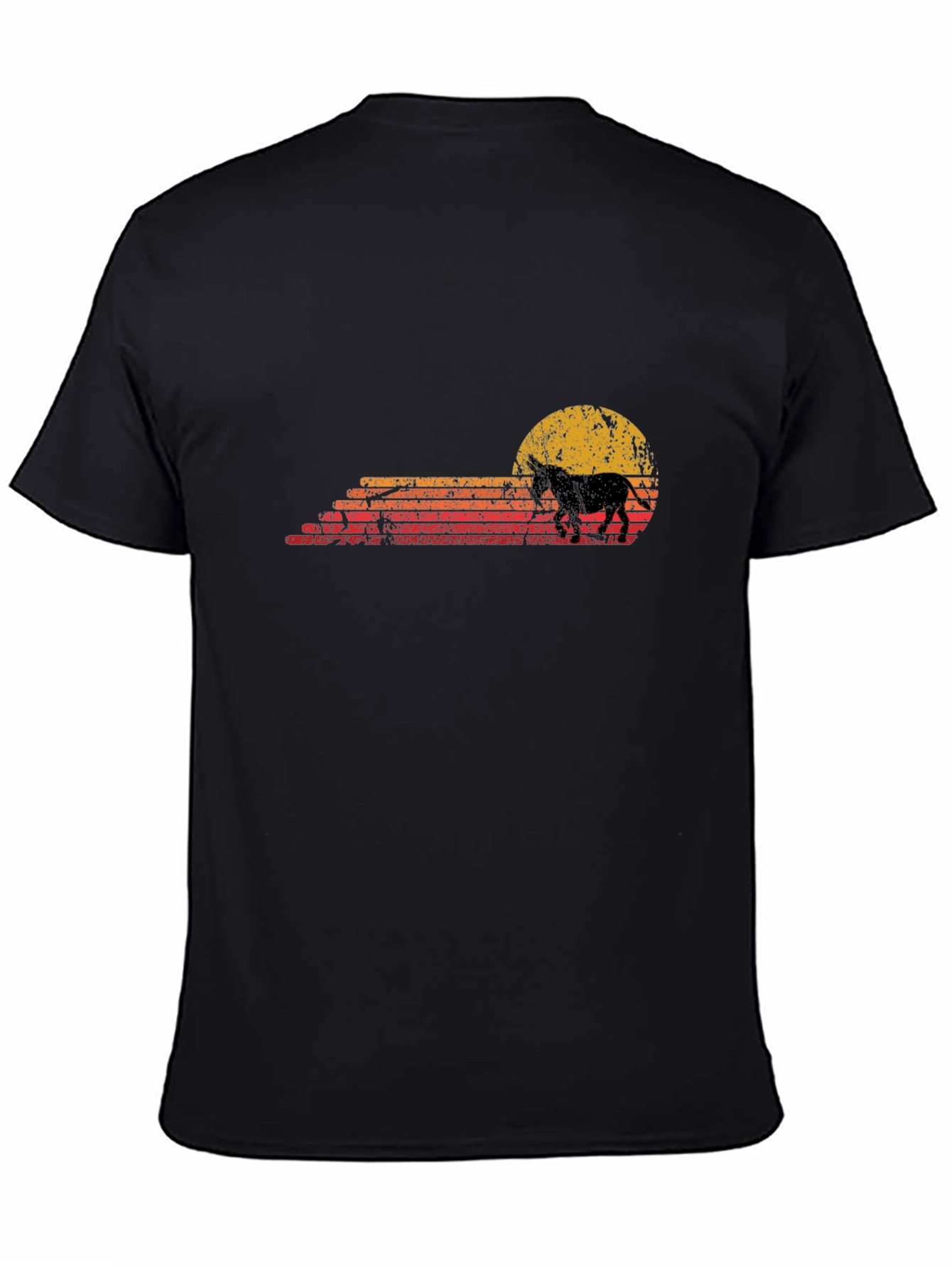 Retro Horse Sunset Graphic Tee - Black