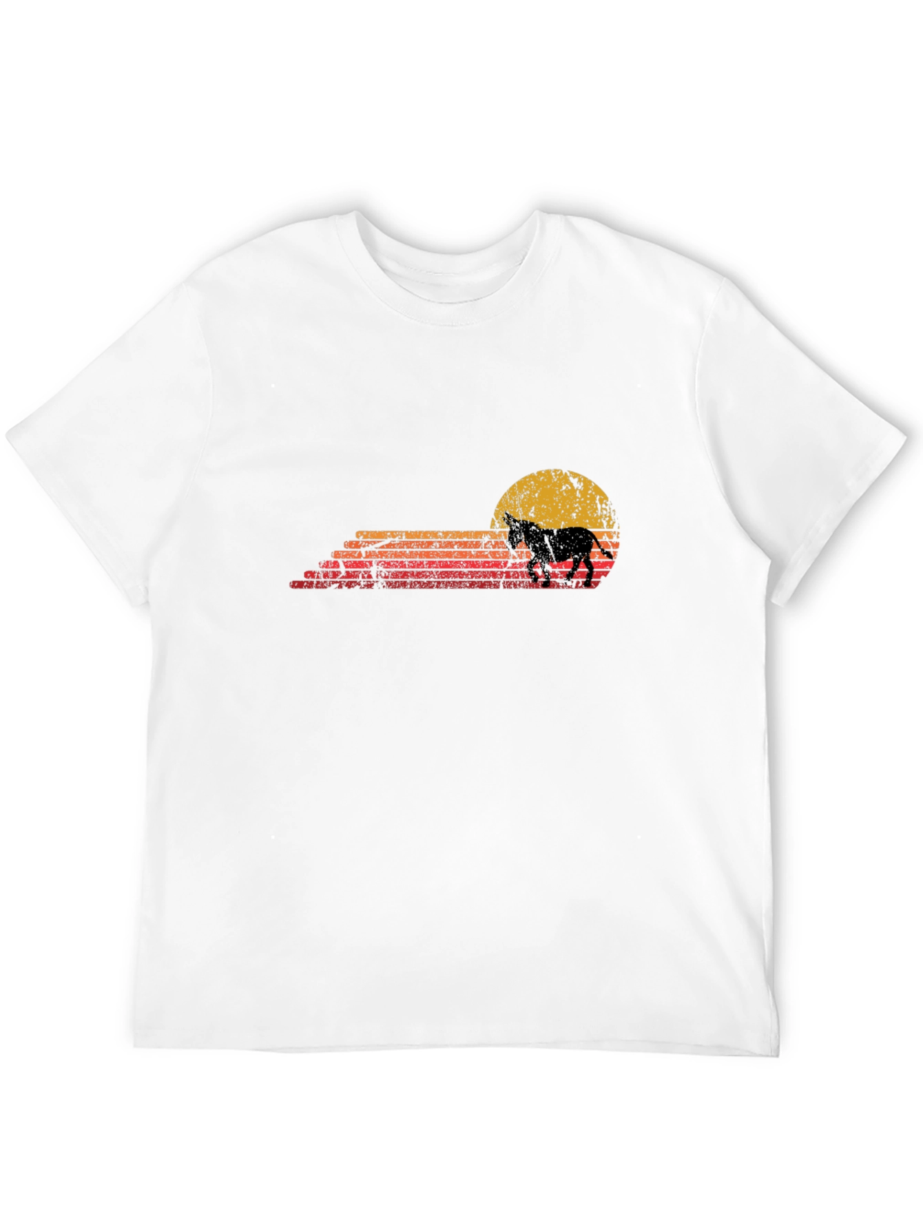 Retro Horse Sunset Graphic Tee - Black