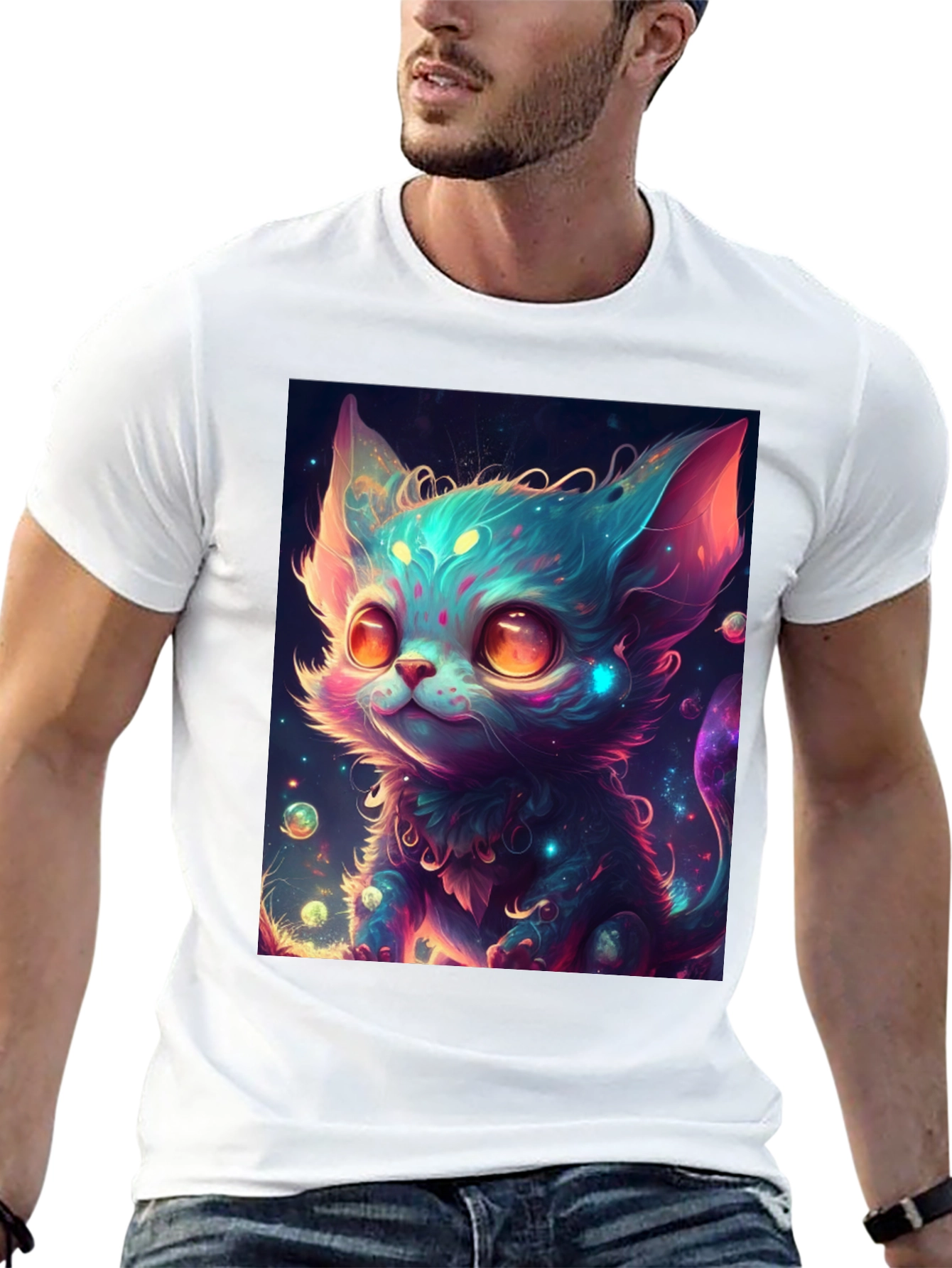 Cosmic Cat T-Shirt - Funky Graphic Tee
