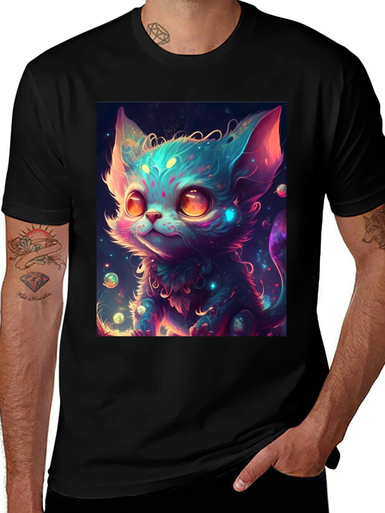 Cosmic Cat T-Shirt - Funky Graphic Tee