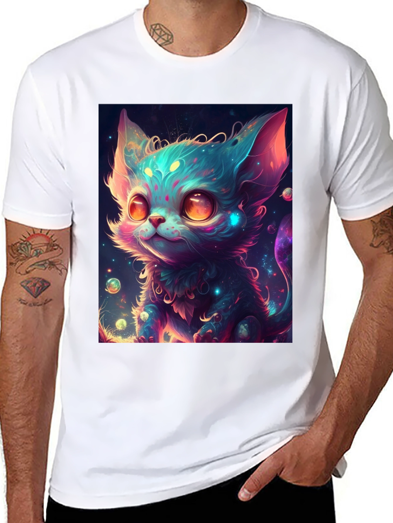 Cosmic Cat T-Shirt - Funky Graphic Tee
