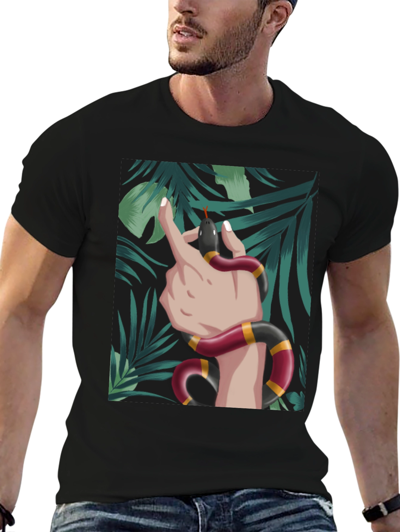 Snake Wrapped Around Hand Graphic Tee