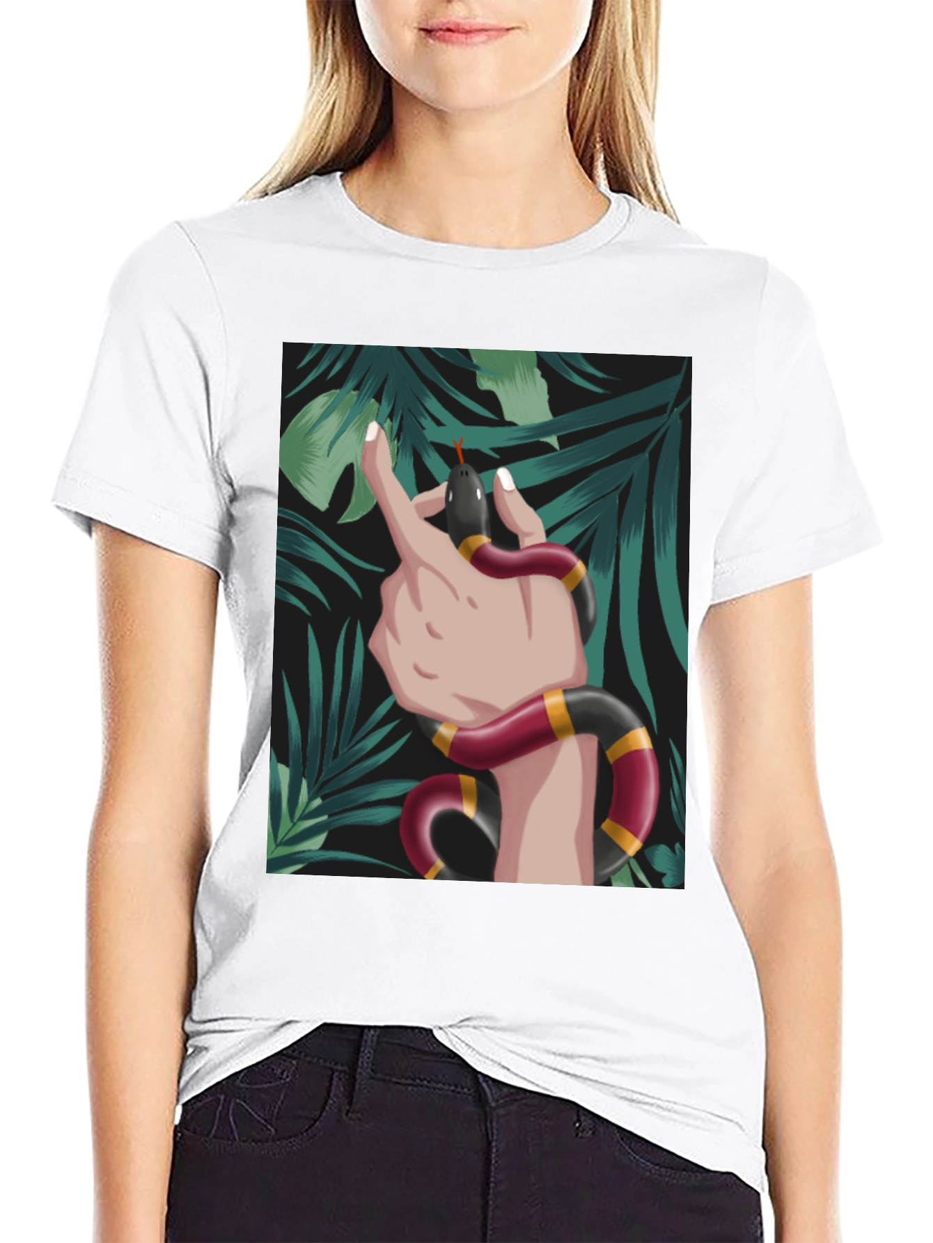 Snake Wrapped Around Hand Graphic Tee
