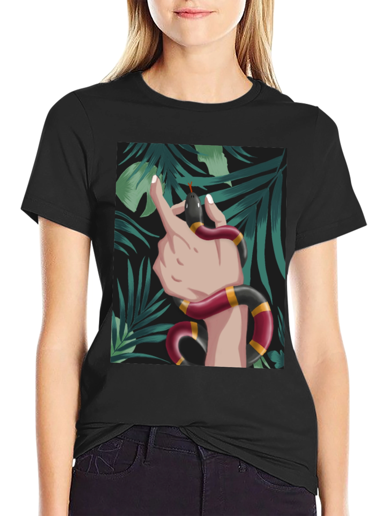 Snake Wrapped Around Hand Graphic Tee