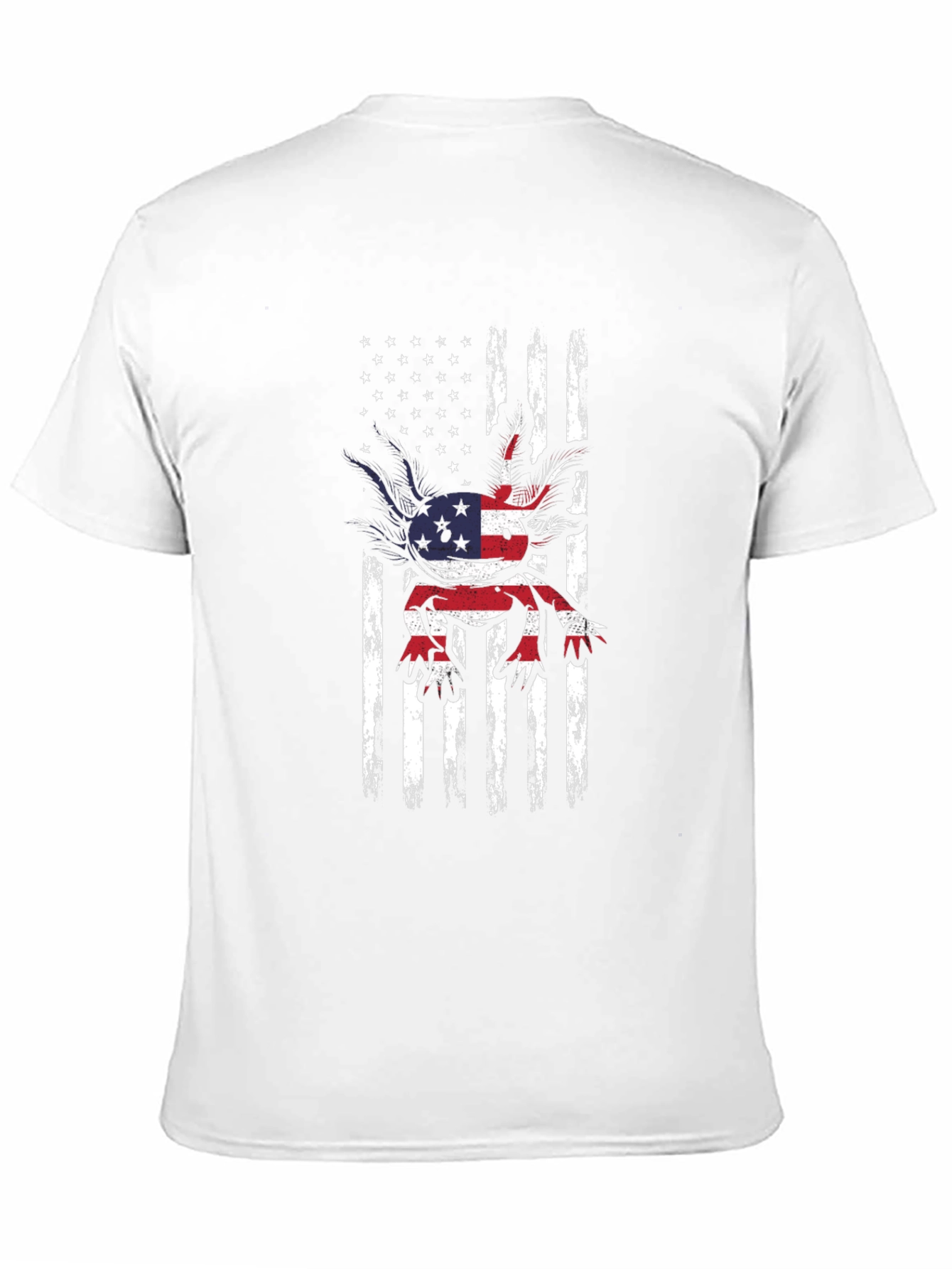 Patriotic Axolotl Graphic Tee - USA Flag Shirt