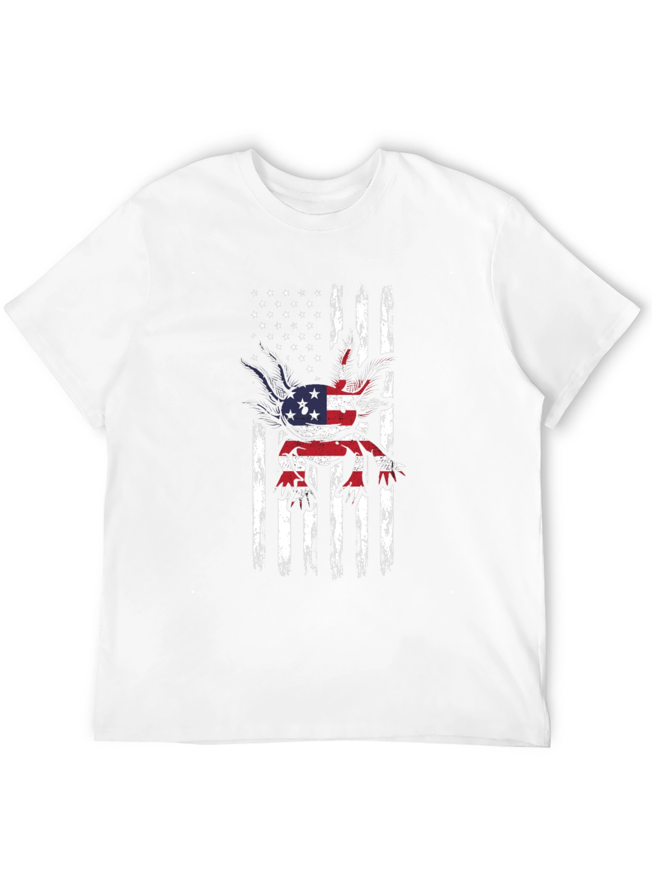 Patriotic Axolotl Graphic Tee - USA Flag Shirt
