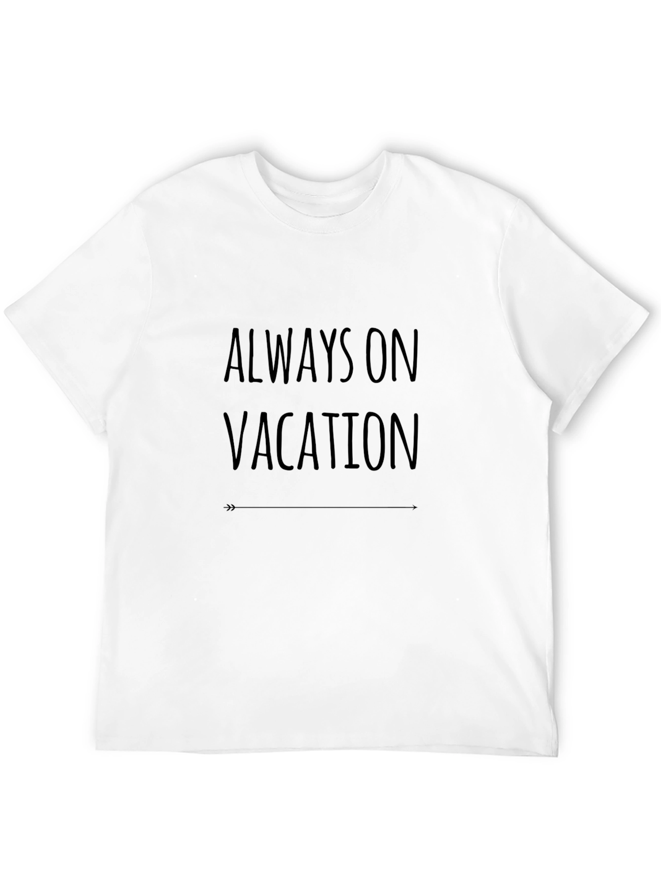 Always On Vacation Black T-Shirt